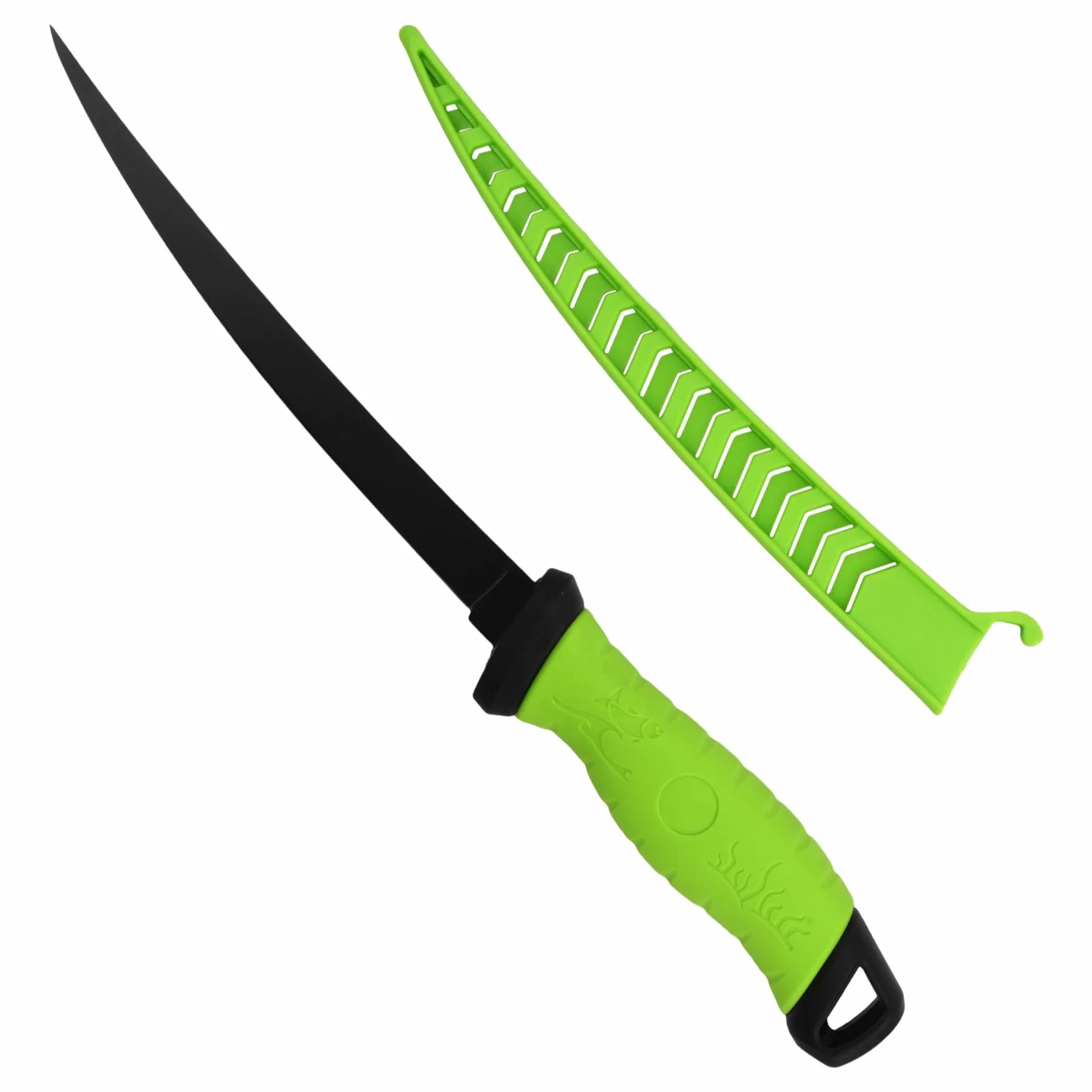 Couteau Pêche, Filets et Outils de Cuisine en Acier Inoxydable avec Poignée Antidérapante (8 Pouces 33,5×1,9 cm)