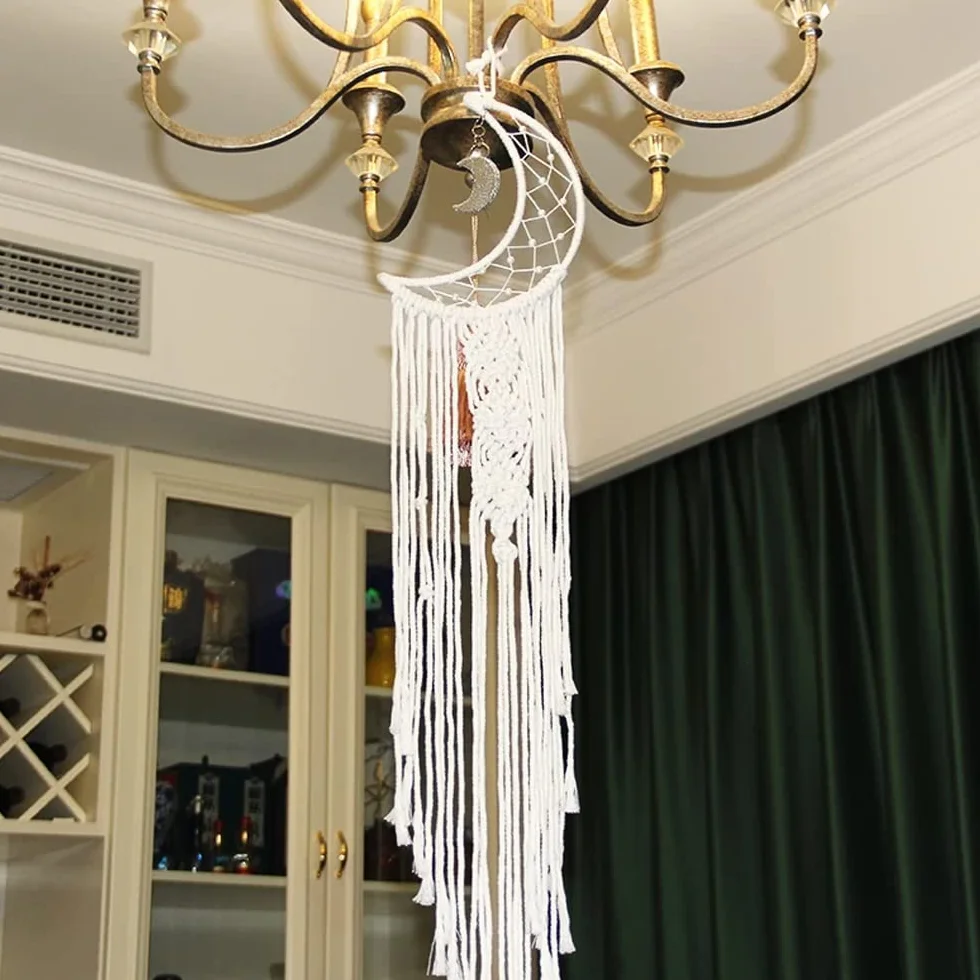 Lune Macramé Attrape Rêve Anneaux en Métal Star DIY Artisanat Fabrication Capteur de Rêves 12 Pcs