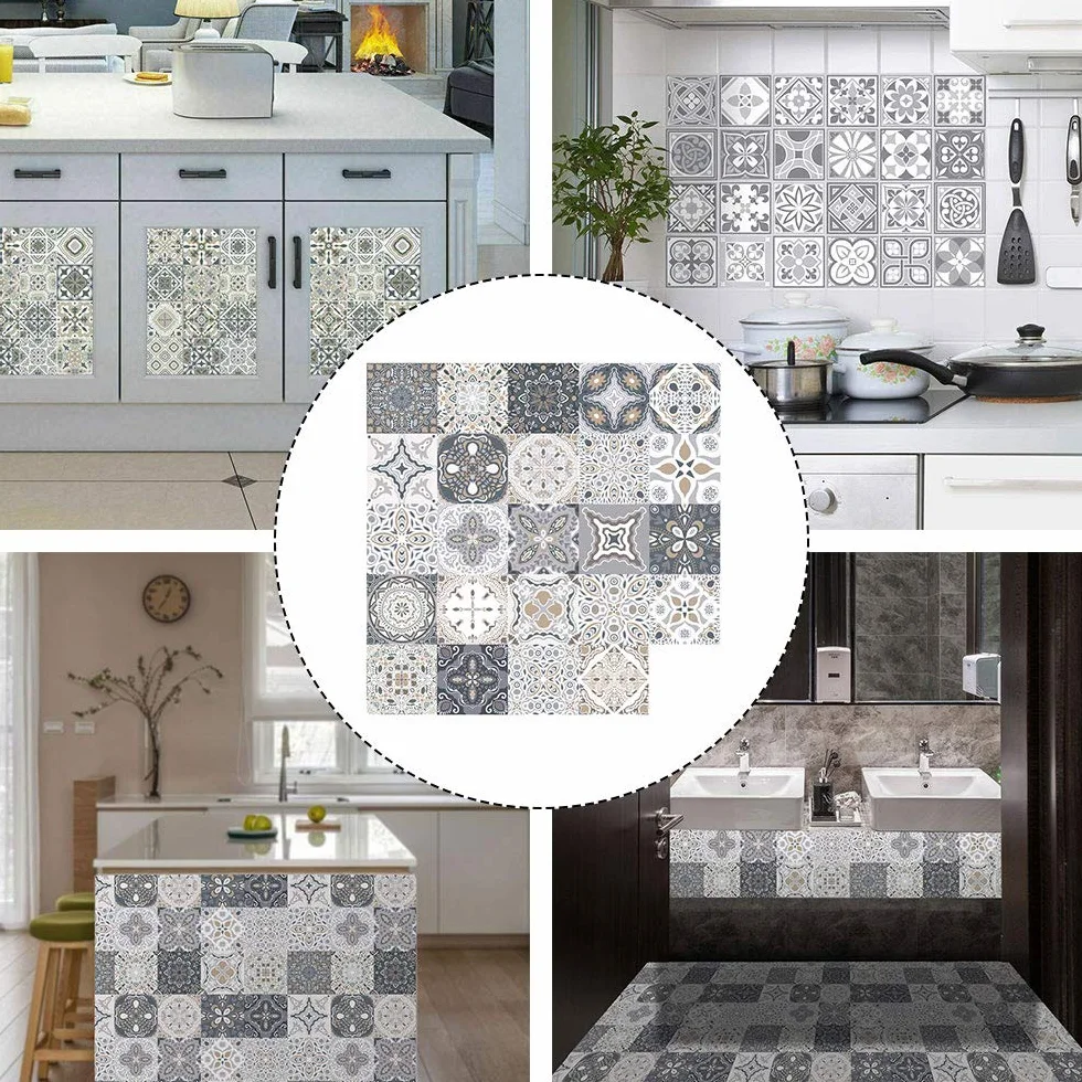 Stickers Carreaux Muraux Autocollant 24pcs 10x10cm Cuisine Salle De Bains Décor