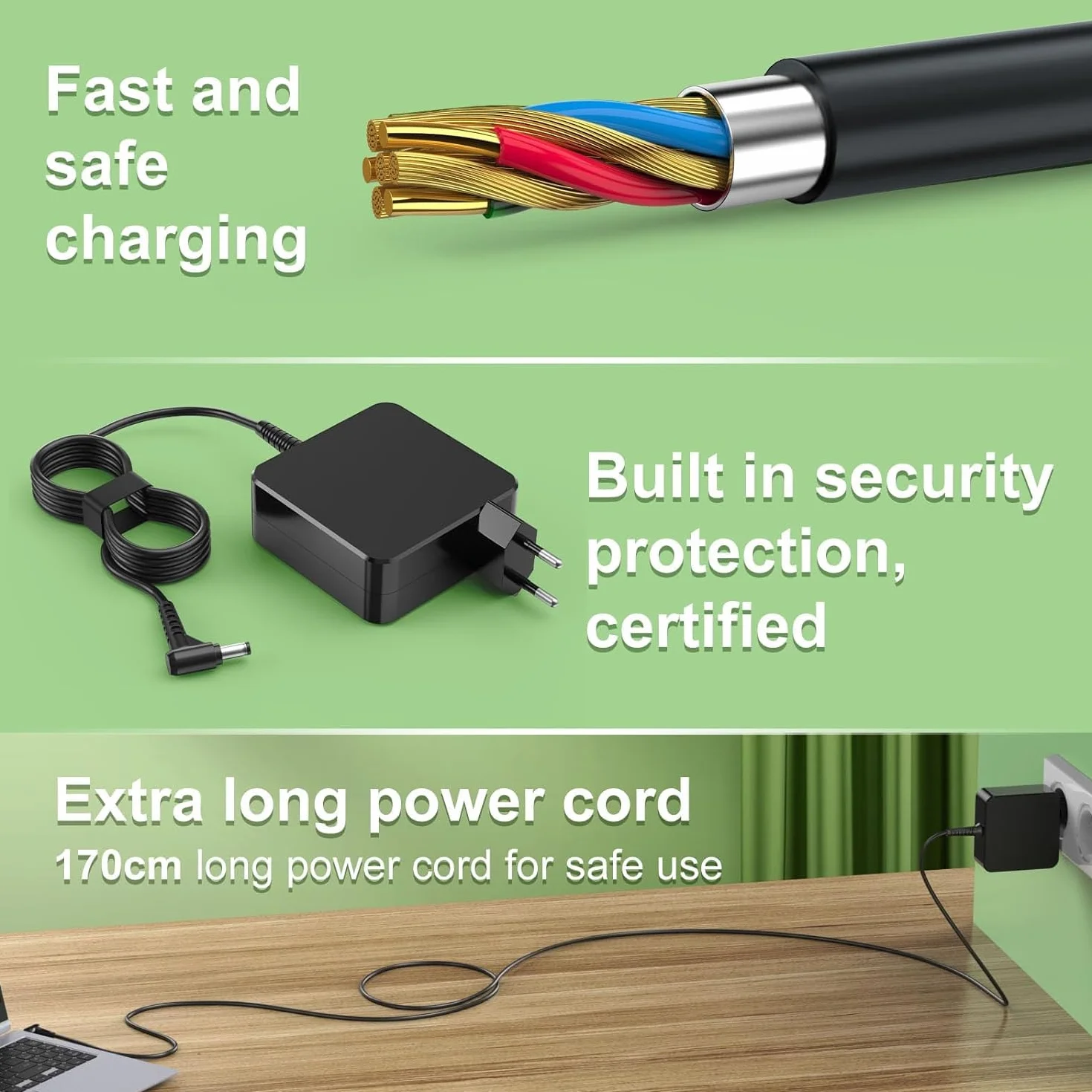 Chargeur Ordinateur Lenovo ideapad 65W 20V 3.25A Adaptateur Portable PC