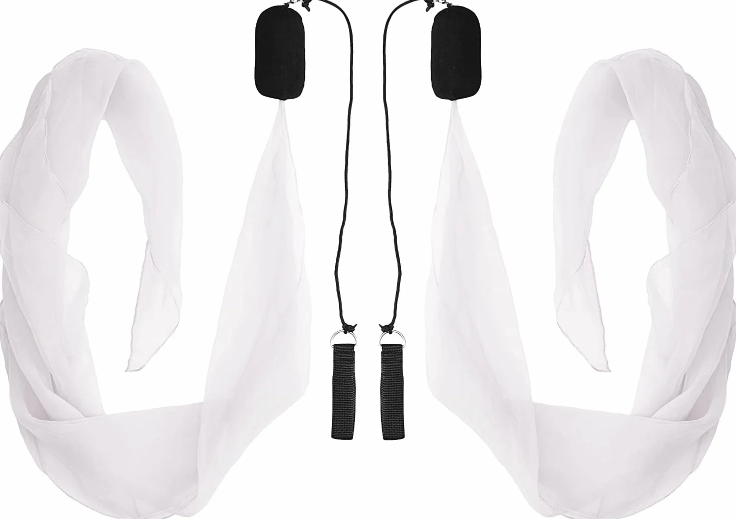 Diabolo Freizeitsport Paire de Poi Lumineux UV 40 cm Blanc avec Sac de Transport