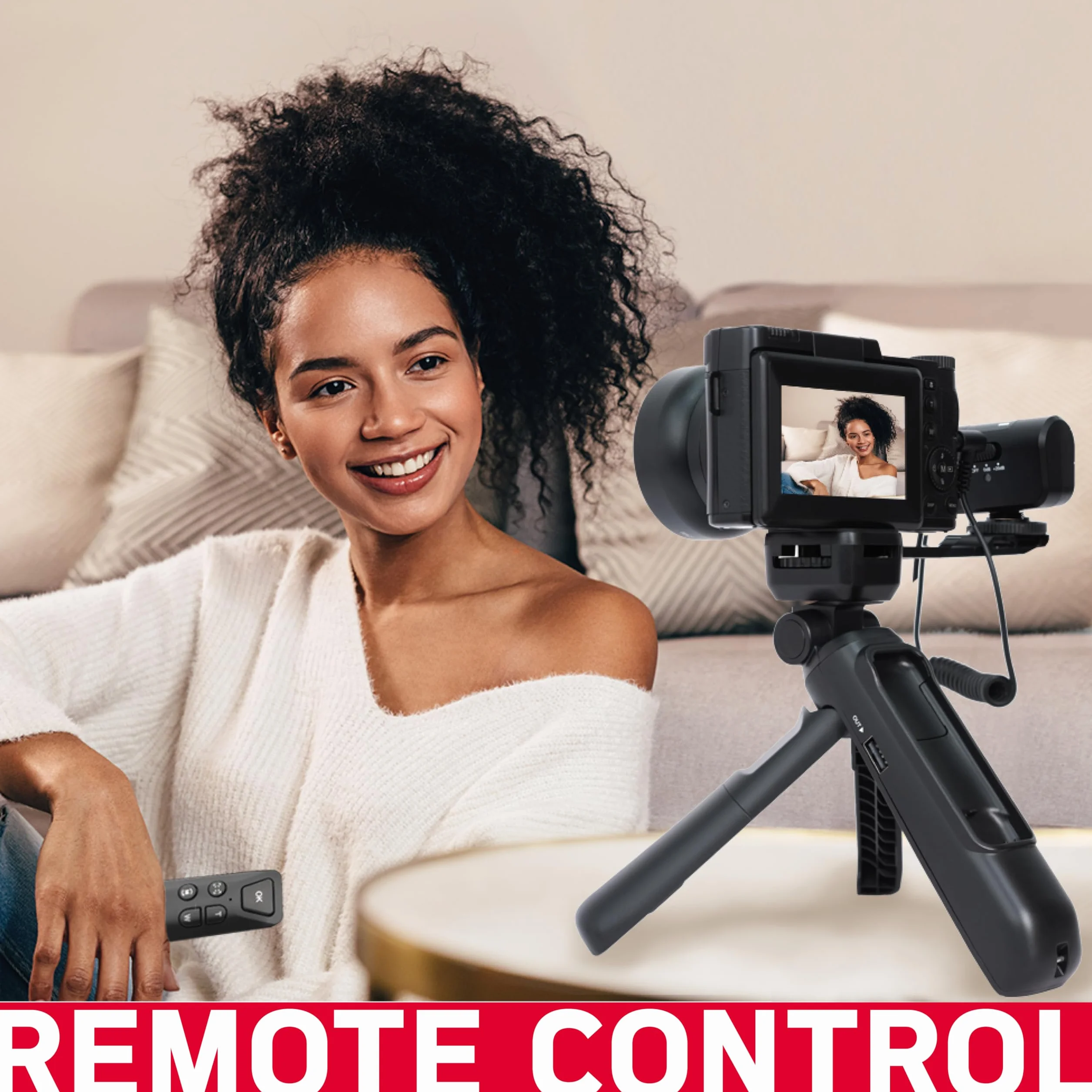 AgfaPhoto Realishot VLG-4K Zestaw Vlogging - kamera 24 MP, wideo 4K, 3-calowy ekran LCD, 16-krotny zoom cyfrowy, czujnik CMOS, bateria litowa - czarny