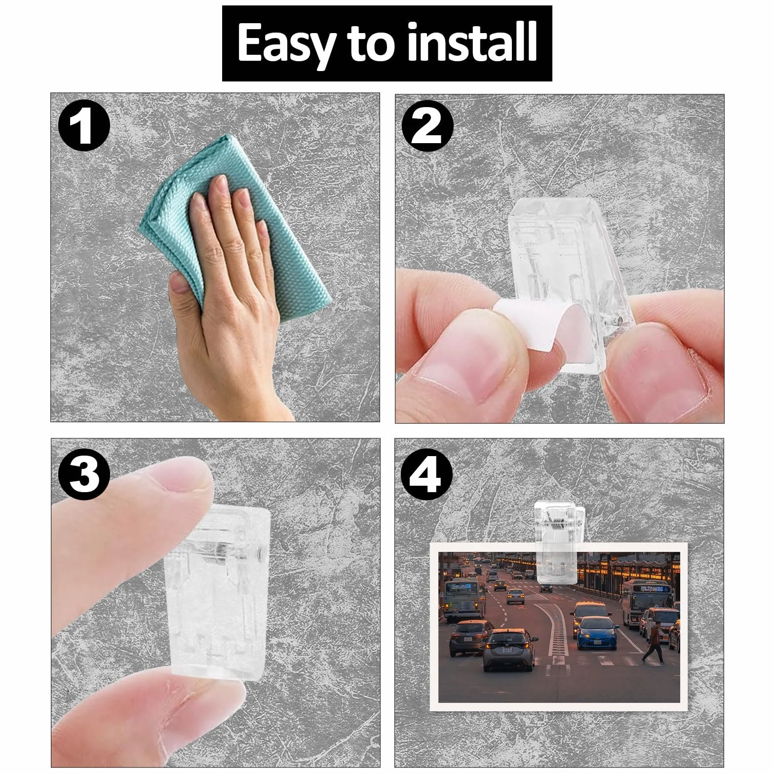 Lot de 40 clips à ressort transparents en plastique pour photo