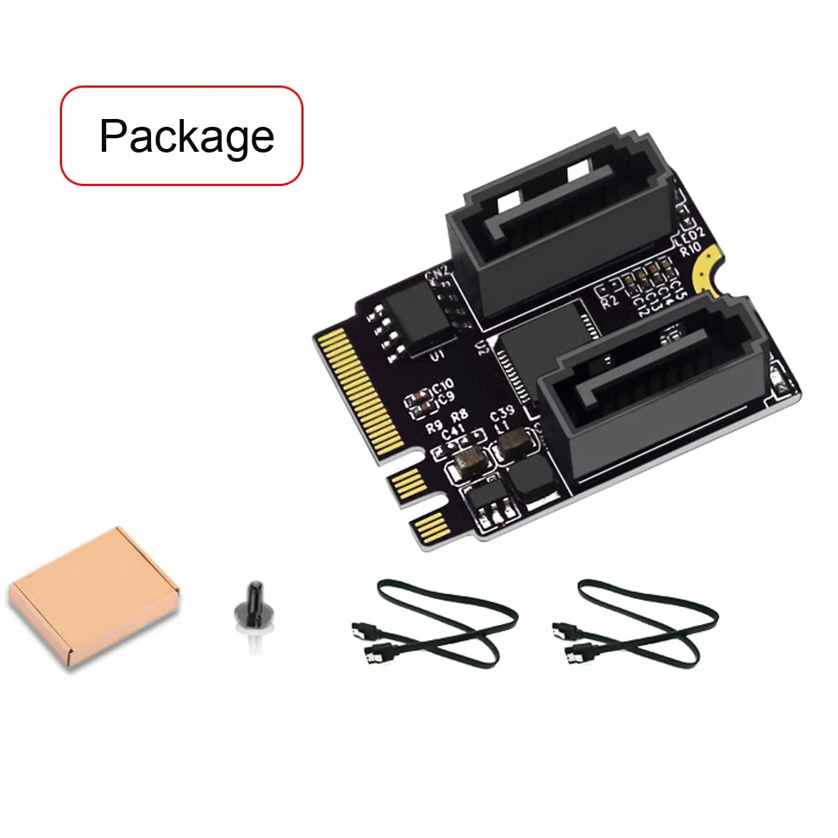 Klucz NGFF A+E PCI Express na SATA 3.0 6 Gb/s podwójny port adapter konwerter dysk twardy karta przedłużająca JMB582 2230