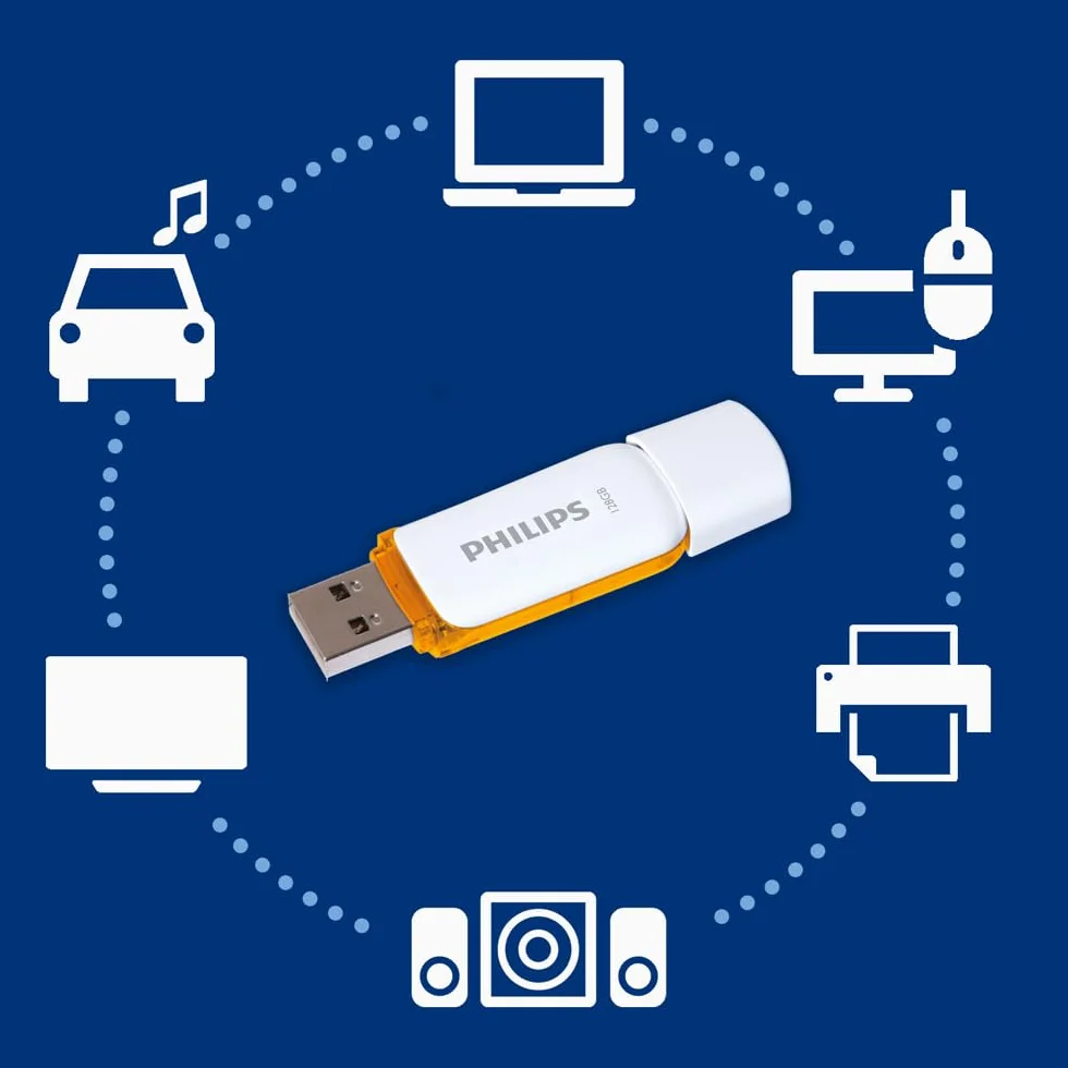 Philips Snow Edition High Speed pamięć flash USB 2.0 3x 128 GB do komputerów PC, laptopów, przechowywania danych, prędkość odczytu do 25 MB/s