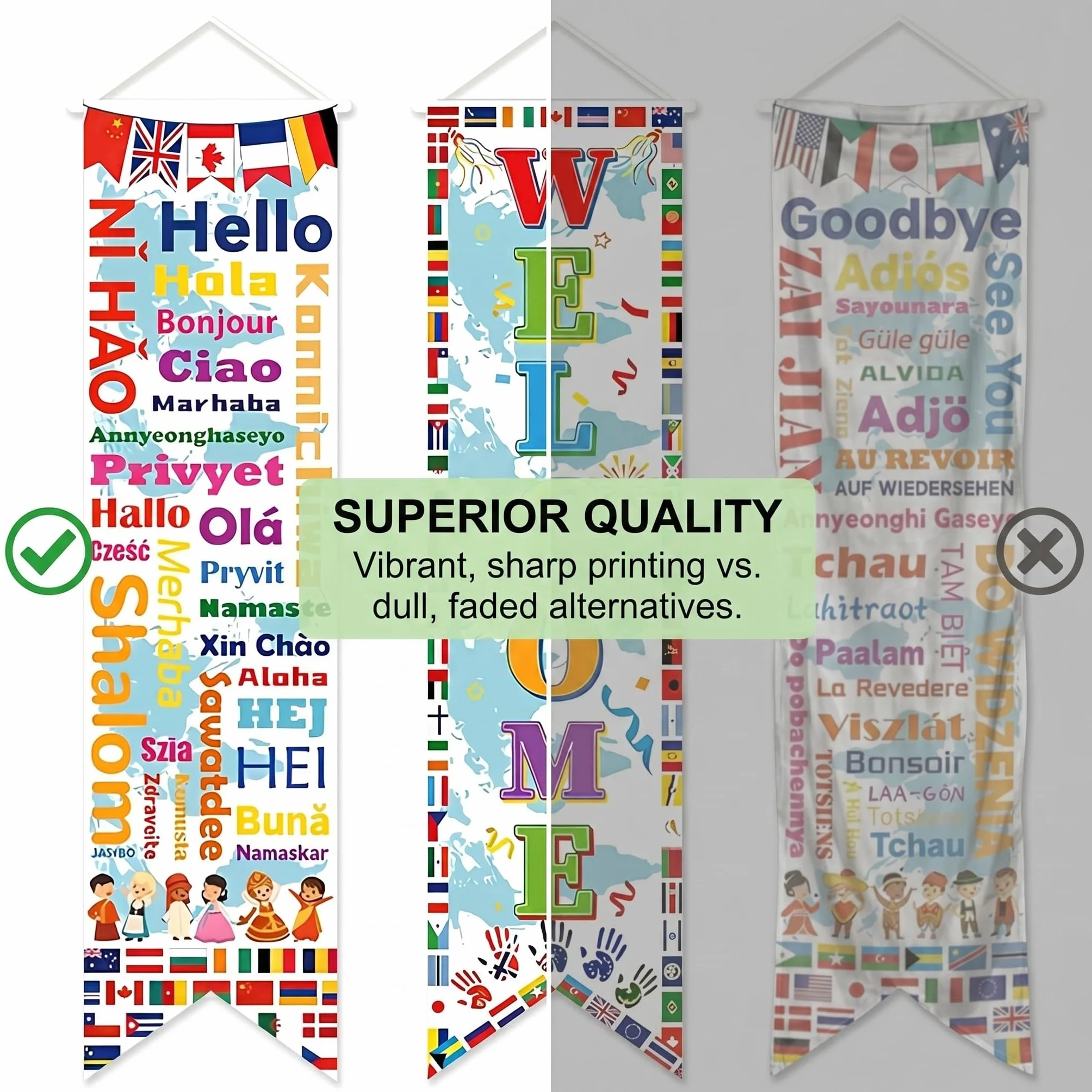 Banniere de porte Coupe du Monde 2026, lot de 3 pieces, decoration football verticale interieur exterieur