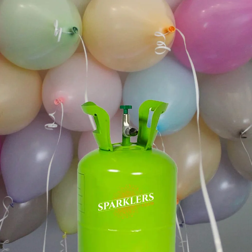 Lot de 2 Bouteilles Gaz Hélium pour 50 Ballons gonflables, x2 Bonbonne de 0,42m3 - Grande Bouteille Jetable, gonflez 100 ballons pour Anniversaire, Mariage et Fête - Livraison 24H - SPARKLERS CLUB®