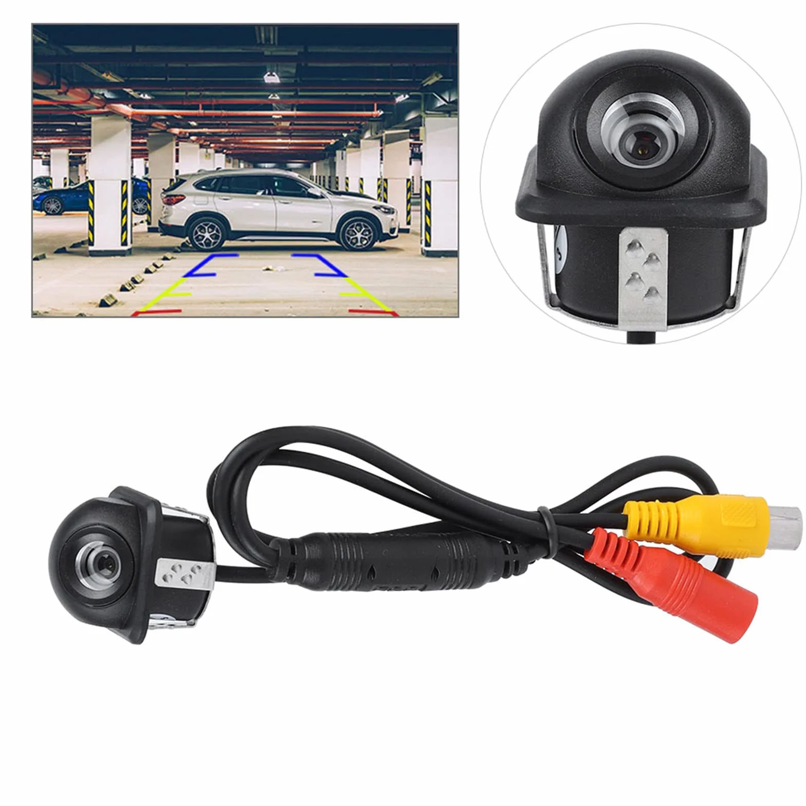 BuyWeek Kamera cofania do samochodu, kamera zapasowa, 12 V, 170°, HD, wodoszczelna kamera noktowizyjna do kamperów i ciężarówek