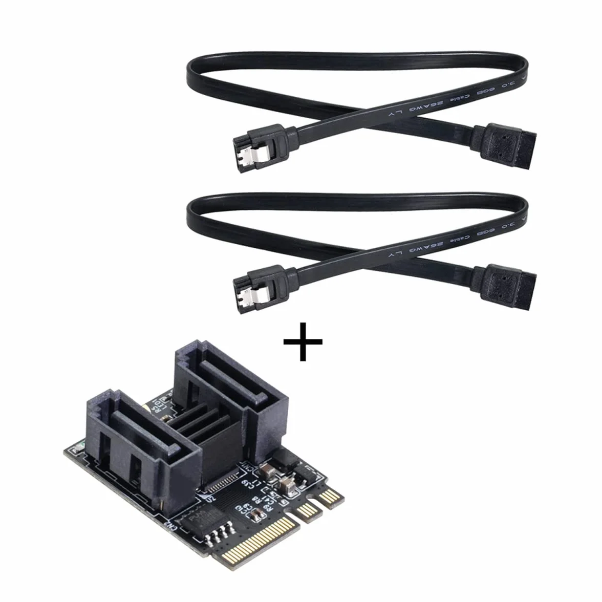 Klucz NGFF A+E PCI Express na SATA 3.0 6 Gb/s podwójny port adapter konwerter dysk twardy karta przedłużająca JMB582 2230
