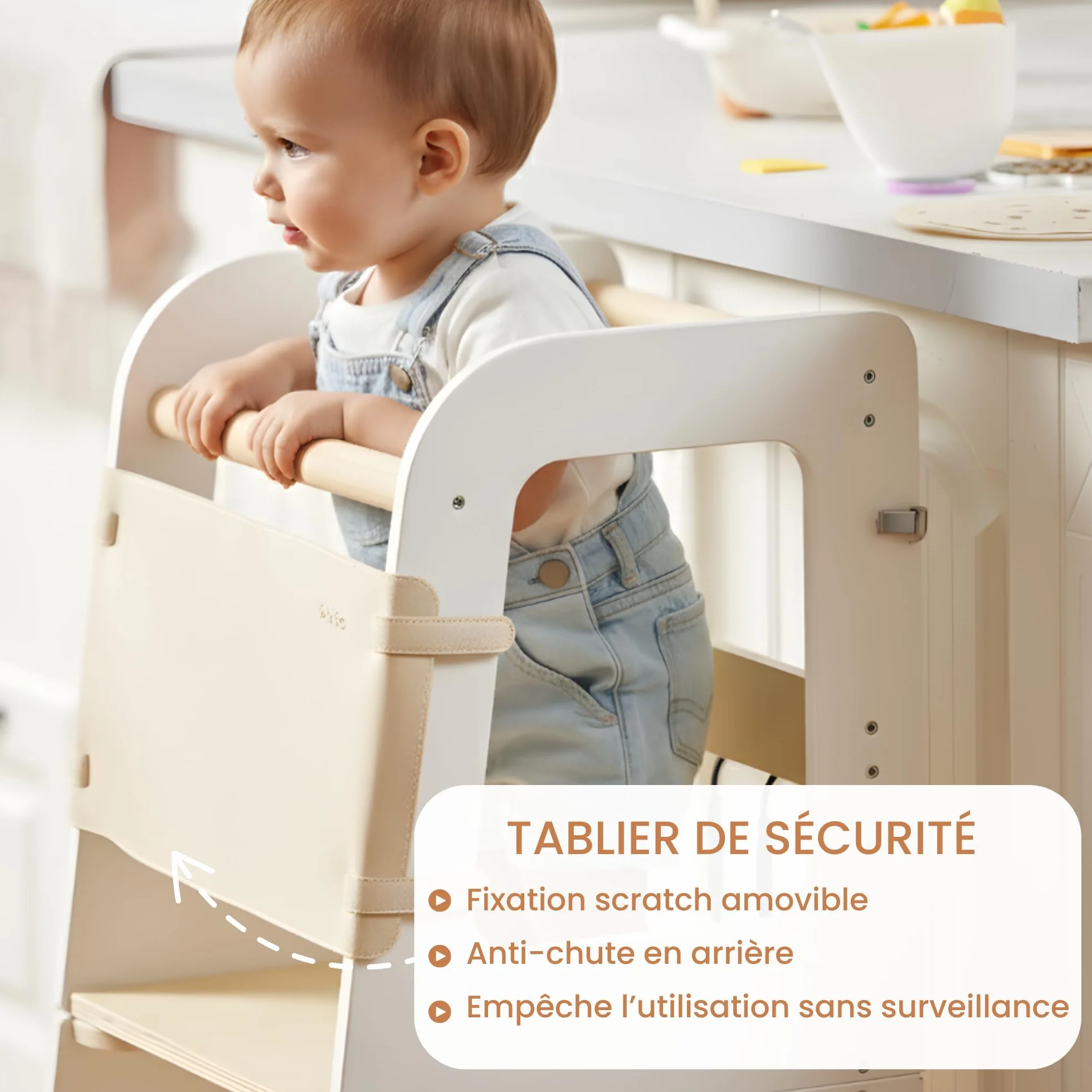 Tour d'Observation Enfant Montessori Convertible en Bureau - Tour d'apprentissage - Tour Observation Tabouret Haut pour Enfant 12 Mois à 6 Ans.