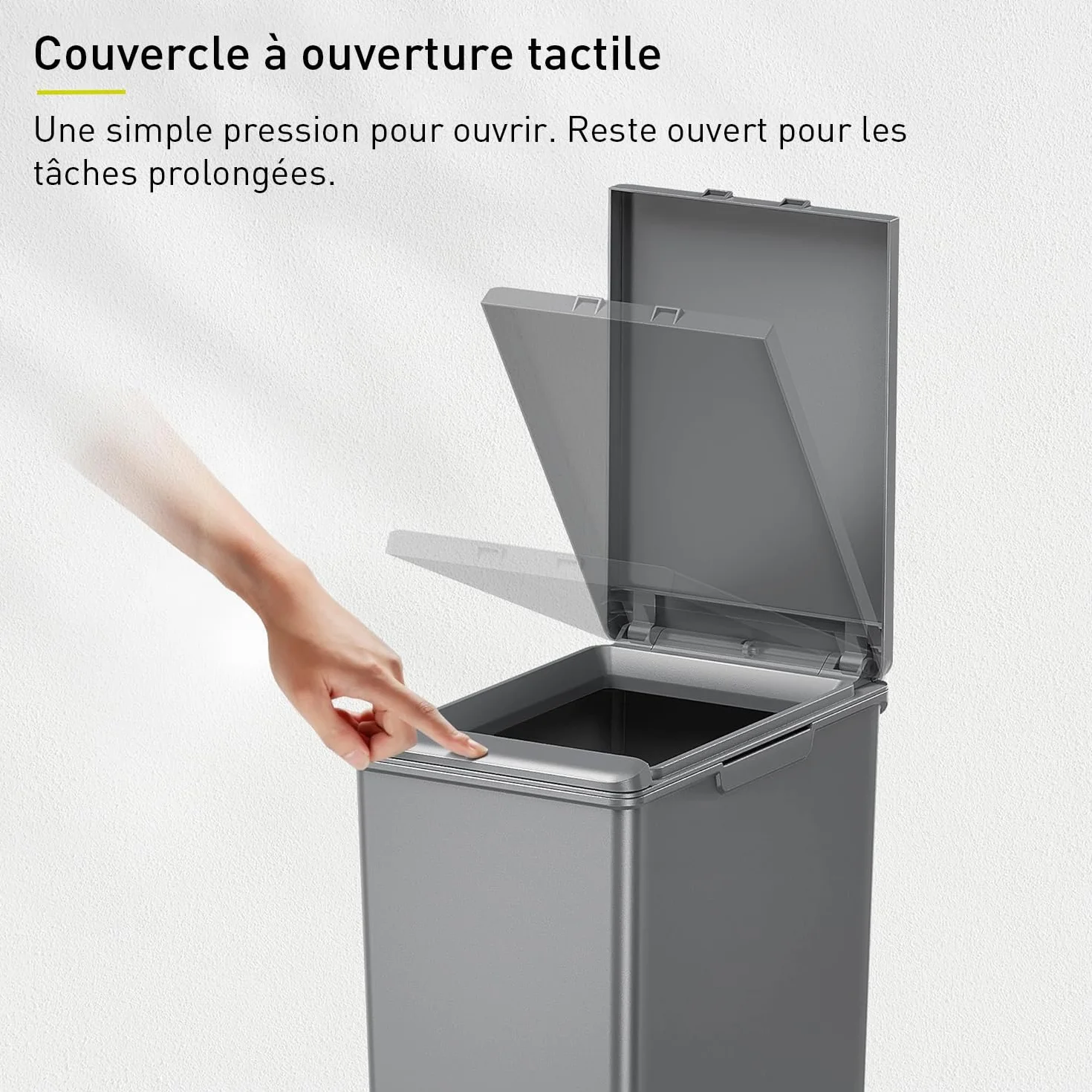 EKO Poubelle de Cuisine Morandi 30 L Ouverture Tactile Gris Foncé