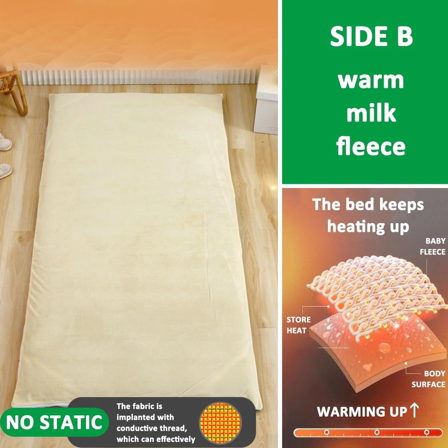 Housse de Matelas Imprimée avec Fermeture Éclair, pour Matelas Futon Japonais Traditionnel, 80x190cm