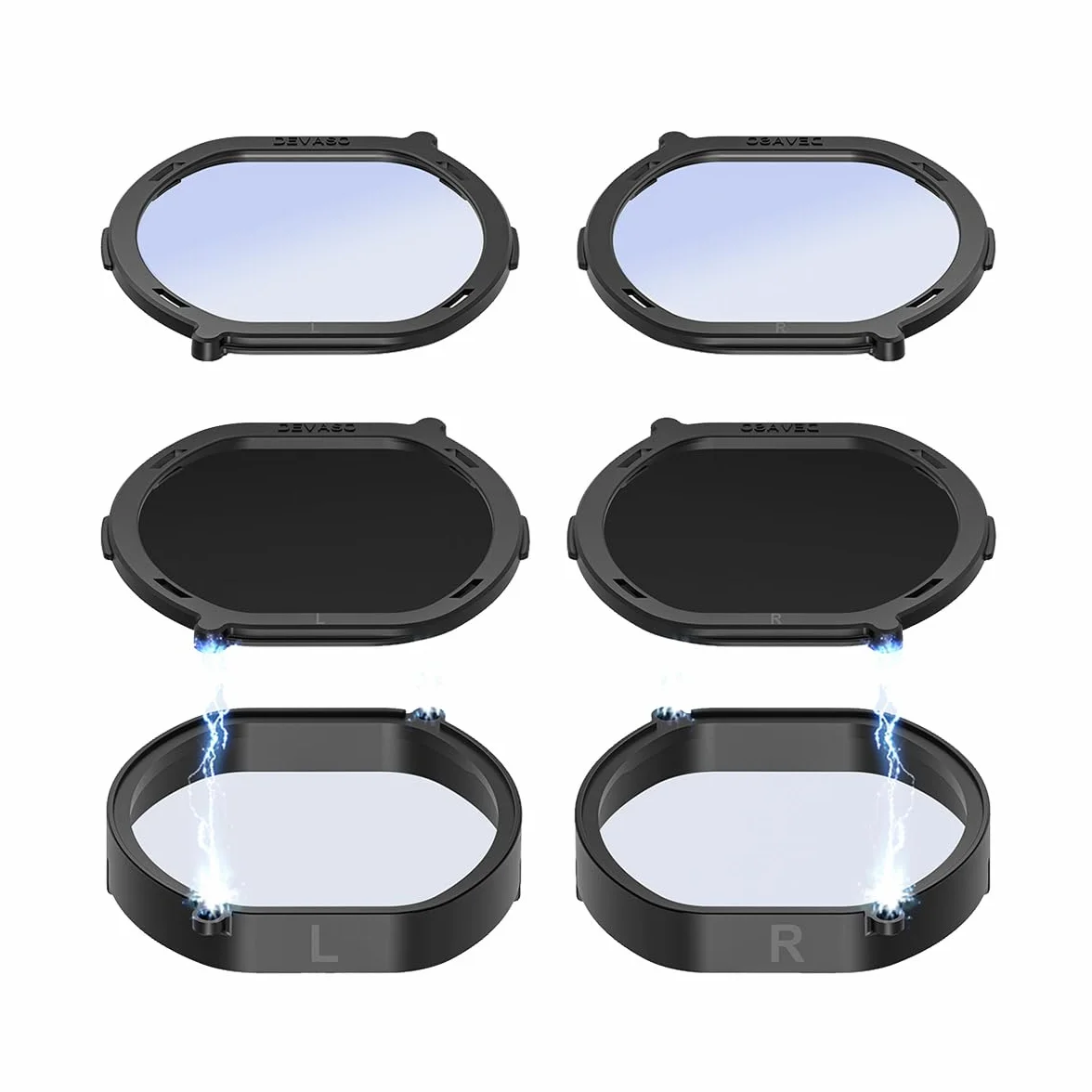 Evenden Okulary VR korekcyjne do soczewek PS VR2, krótkowzroczność, ochrona przed niebieskim światłem, szybki demontaż, ramka ochronna do PSVR2, zestaw części akcesoriów