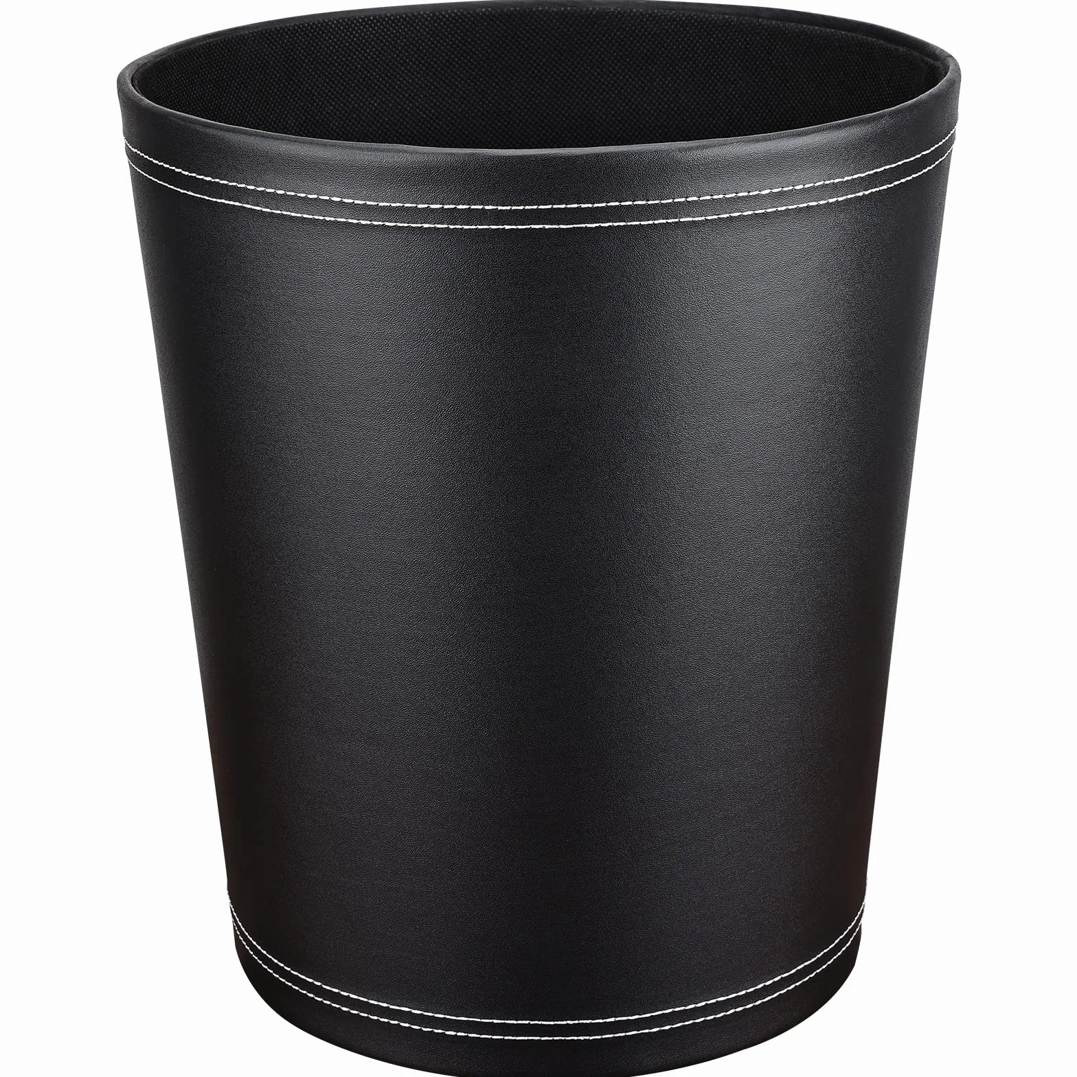 GORESE Corbeille à papier en cuir noir design moderne bureau