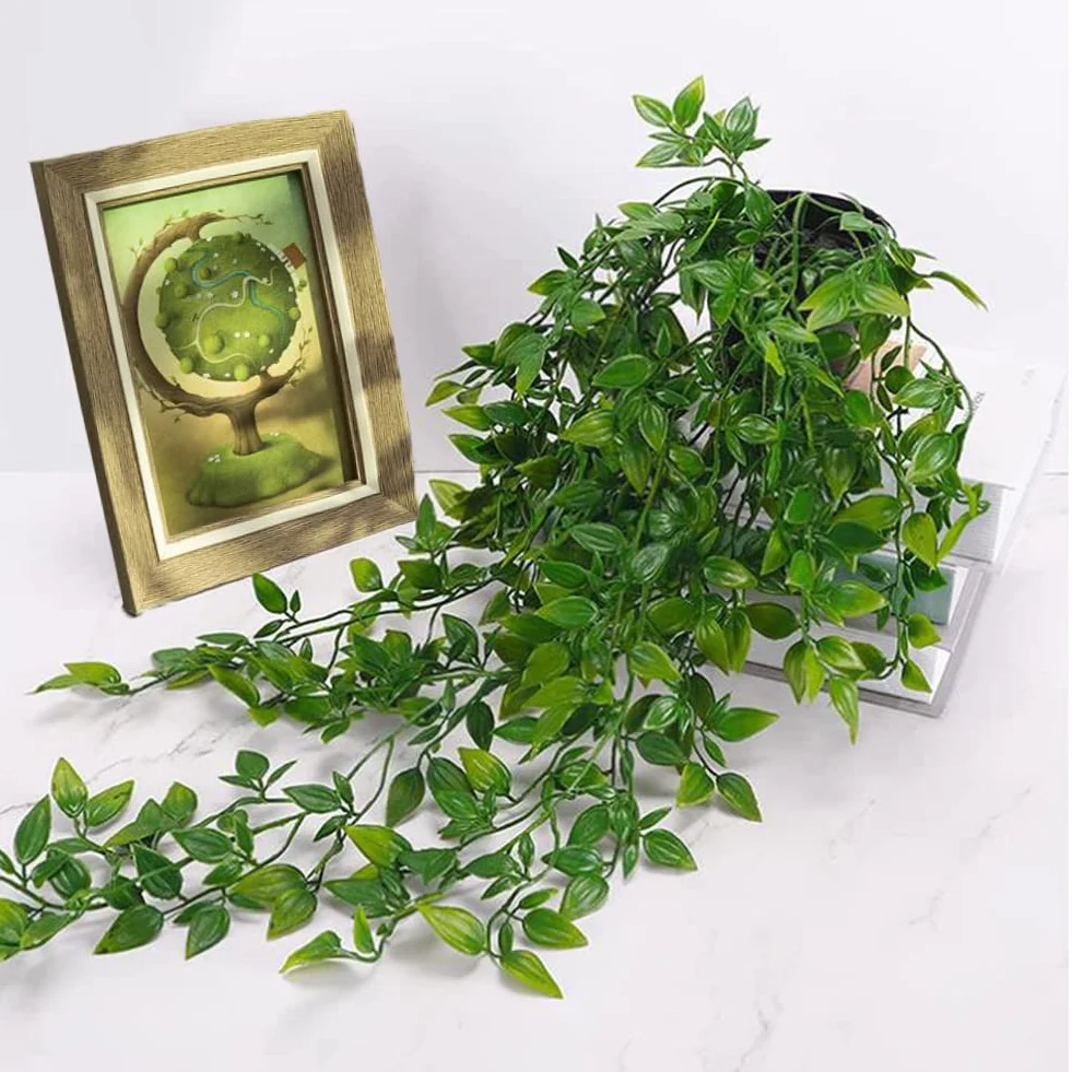 Plante Artificielle Tombante en Pot 2 Pcs Lierre Artificiel Fausse Plante Verte Suspendue pour Balcon