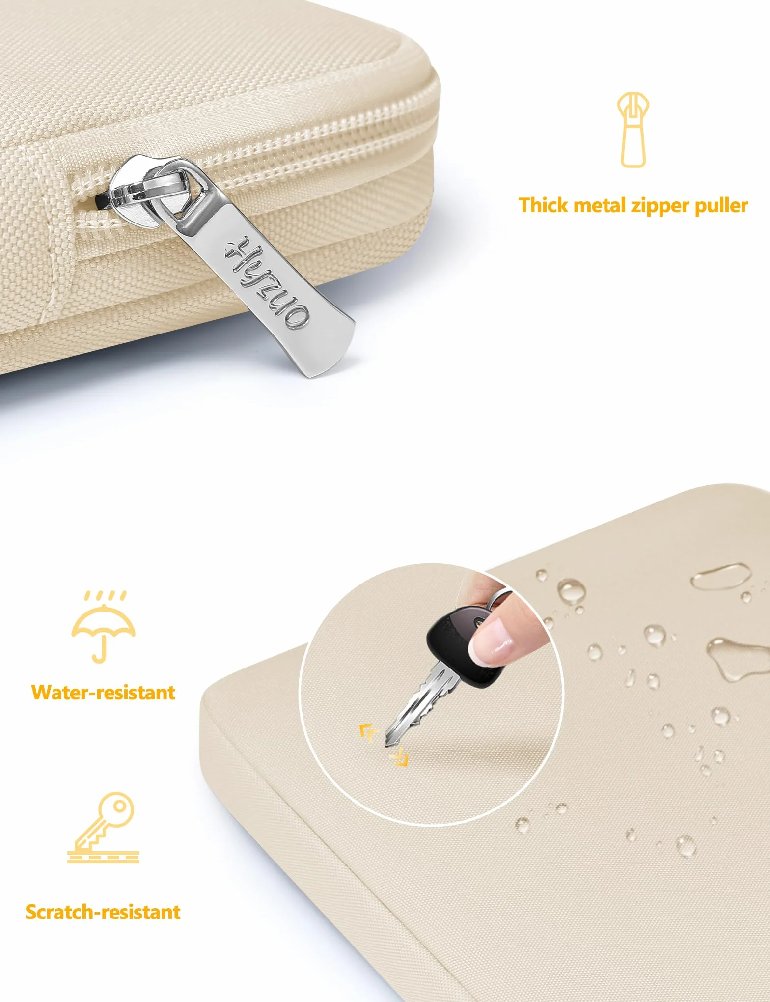 HYZUO 13 Cali Zestaw Torba Pokrowiec Etui na Laptopa do MacBook Air 13 M5/M4/M3/M2/M1 A3449 2026-2018, 13" MacBook Neo 2026, MacBook Pro 13 M2/M1, iPad Pro/Air 13, XPS 13, Surface Pro, Piasek