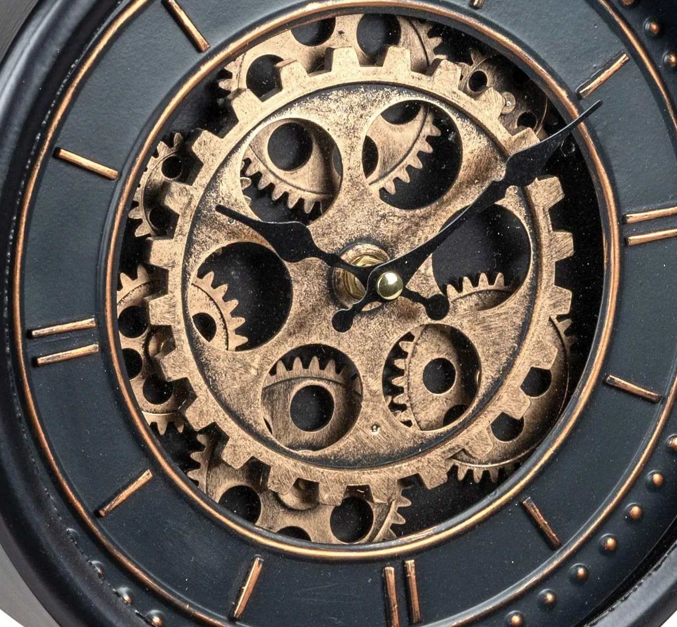 formano Horloge sur pied moderne 34 cm métal finition antique engrenages mobiles