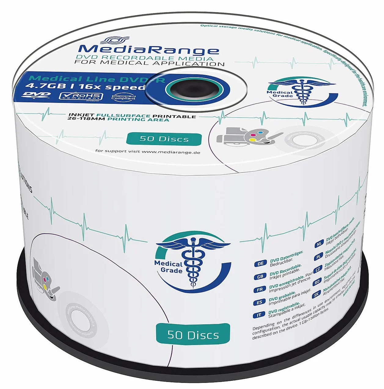 MediaRange MR429 DVD-R 16x 50 sztuk imprimable
