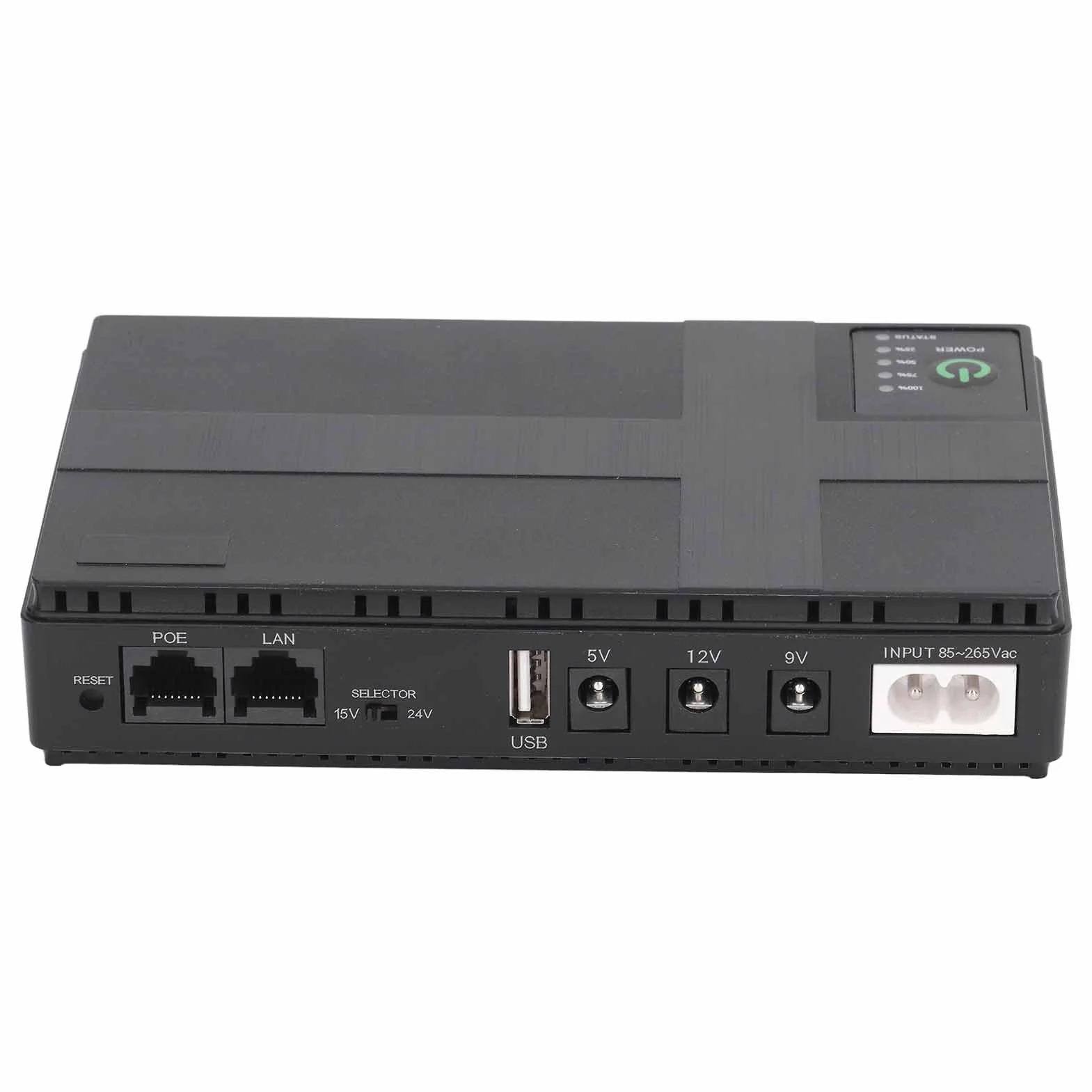 Zasilacz Awaryjny 10400mAh UPS Podtrzymanie Bateryjne, 5V 9V 12V 2A POE 15V 24V 1A Zasilacz Wyjściowy do Routera, Modemu, Kamery Bezpieczeństwa (Wtyczka UE)