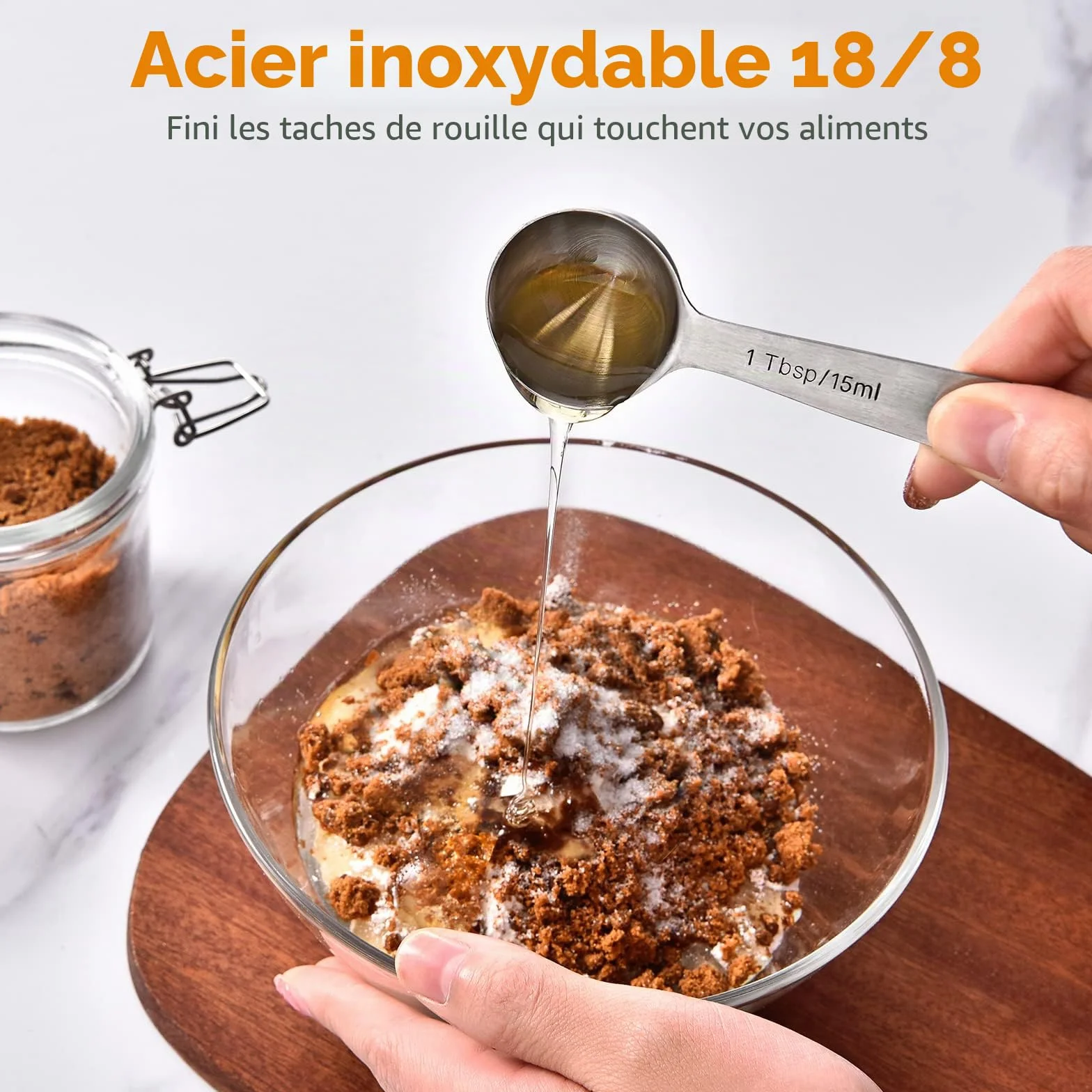 U-Taste Cuillères à Mesurer 9 Pièces Acier Inoxydable 18/8