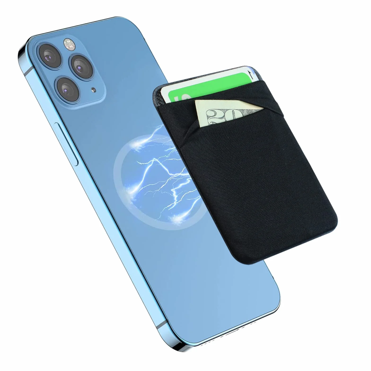 Magnetyczny portfel do Mag-Safe, etui na karty, kompatybilne z iPhone 14, 13 i 12 Pro Max Plus, magnetyczne etui, akcesoria, uchwyt na karty, czarny