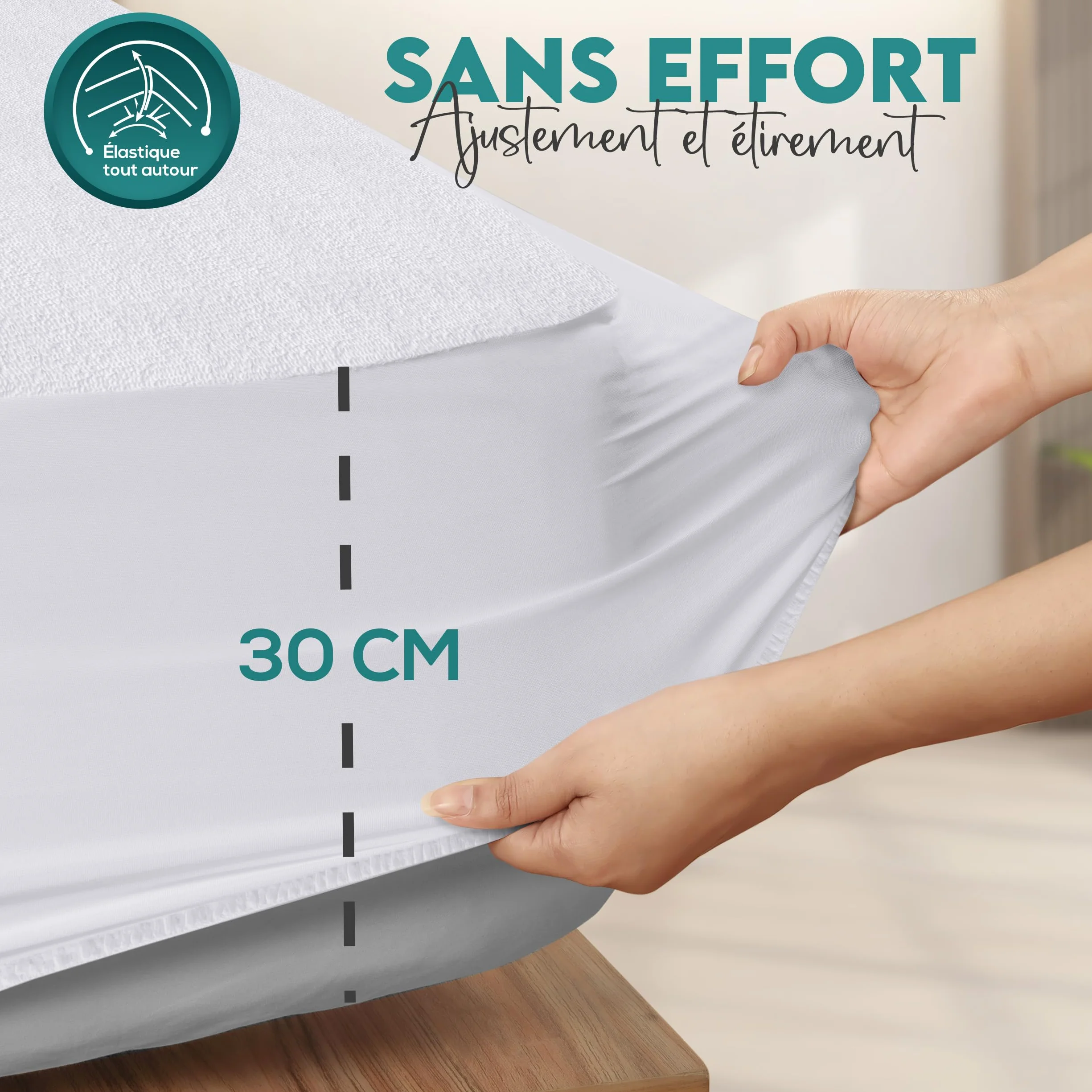 Utopia Bedding Protège Matelas 160 x 200 x 30 cm Imperméable Certifié Oeko TEX Alèse Drap Housse Blanc