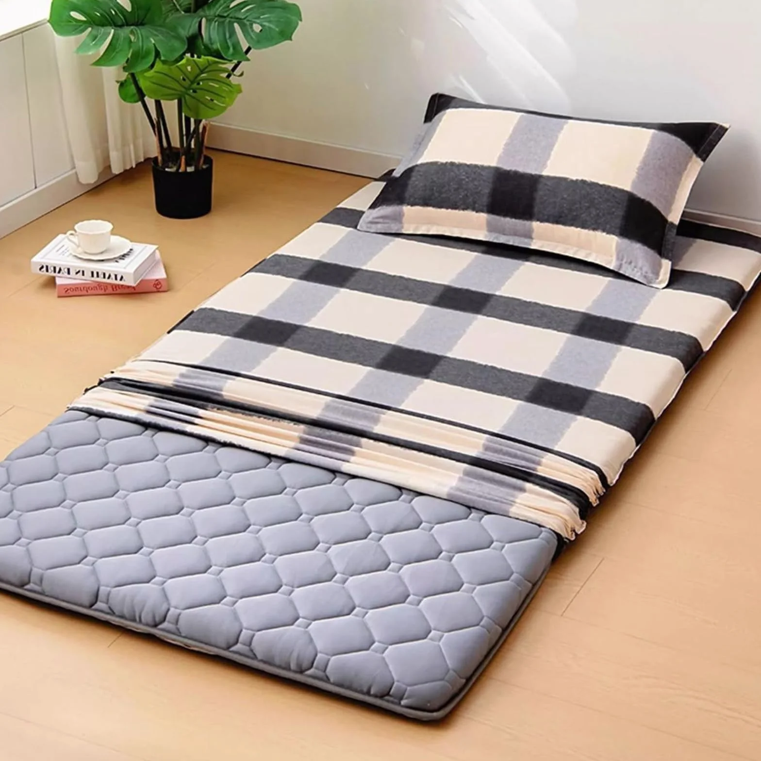 Housse de Futon Japonaise en Coton Lavable avec Fermeture Éclair, Amovible, 90x200cm
