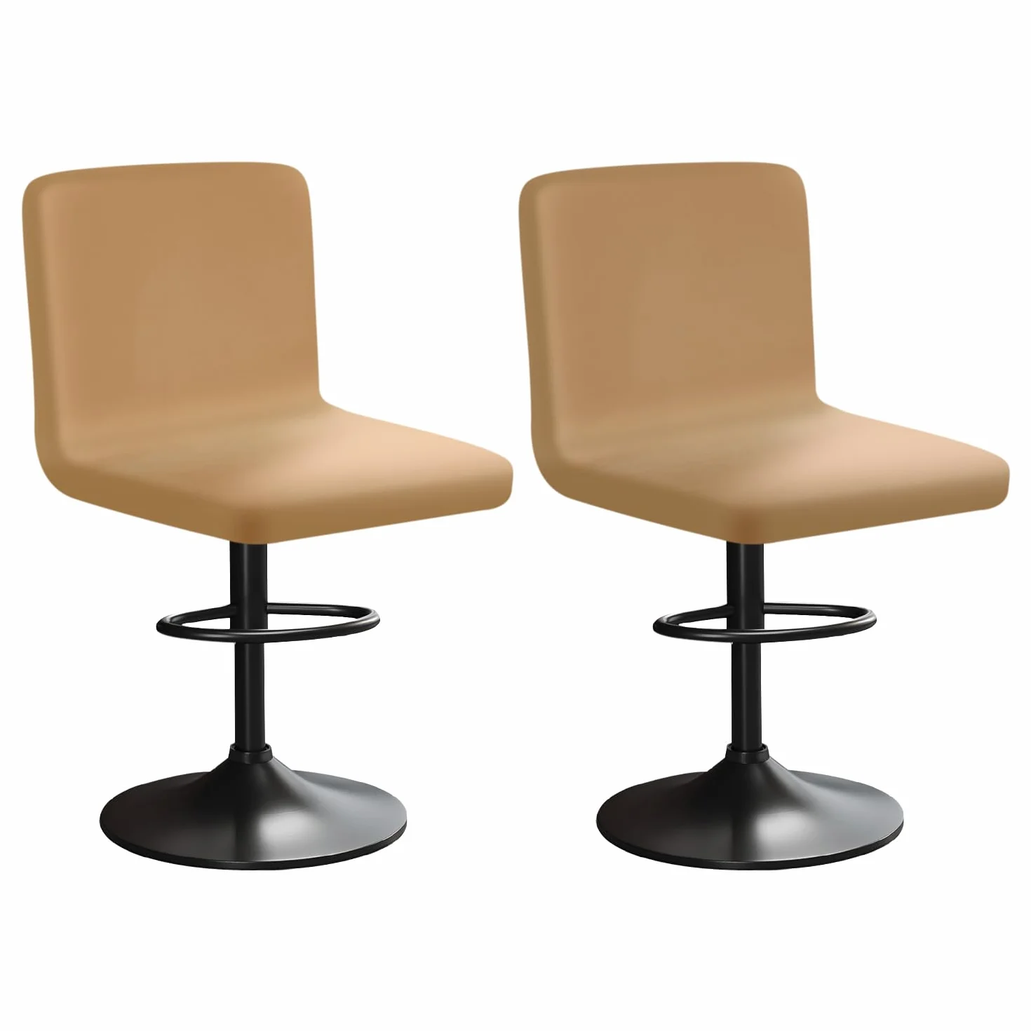 Housse de Tabouret de Bar en Velours Extensible, Kaki, Tissu Doux Lavable (2)