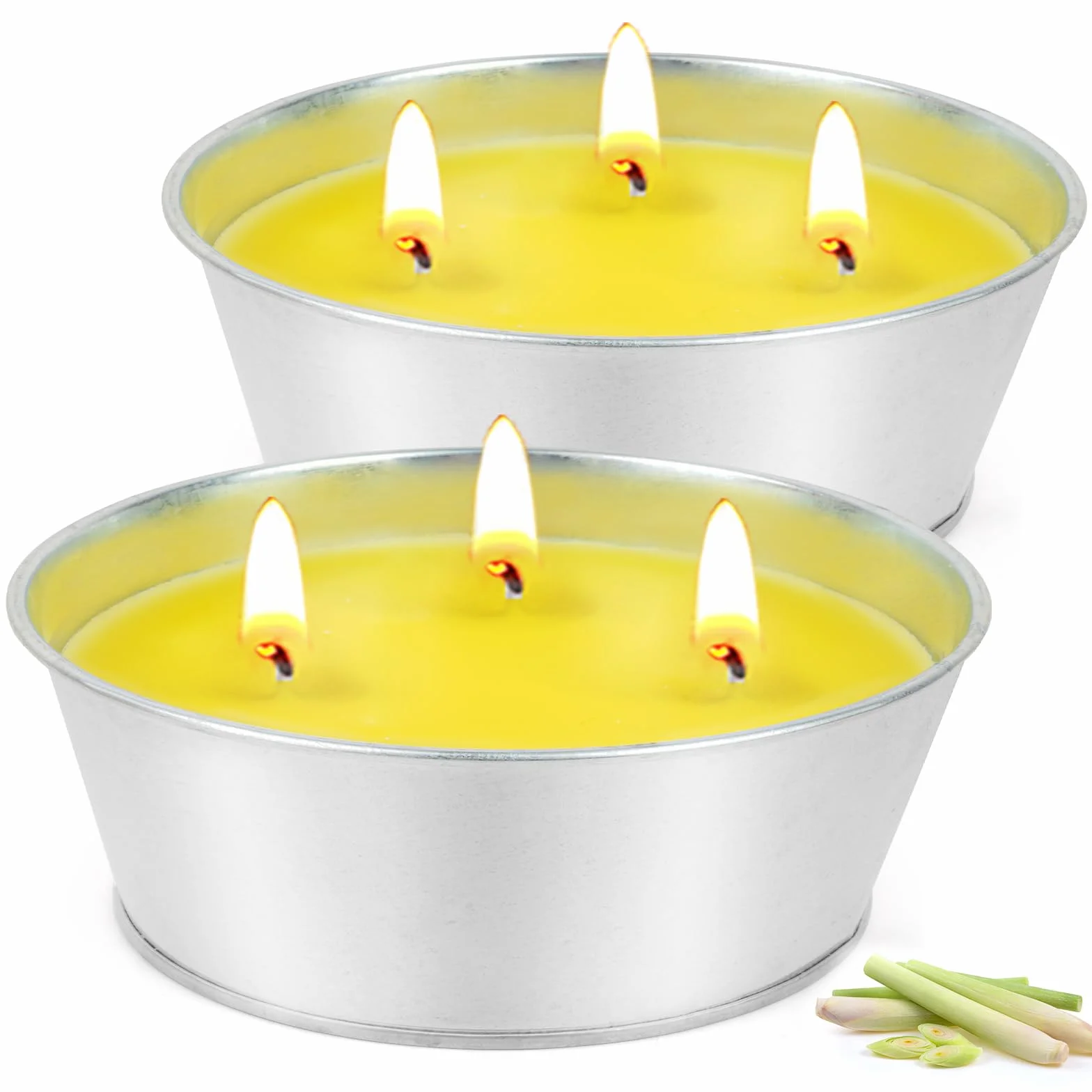 Bougies à la Citronnelle Lot de 2 x 15oz 3 mèches cire de soja naturelle