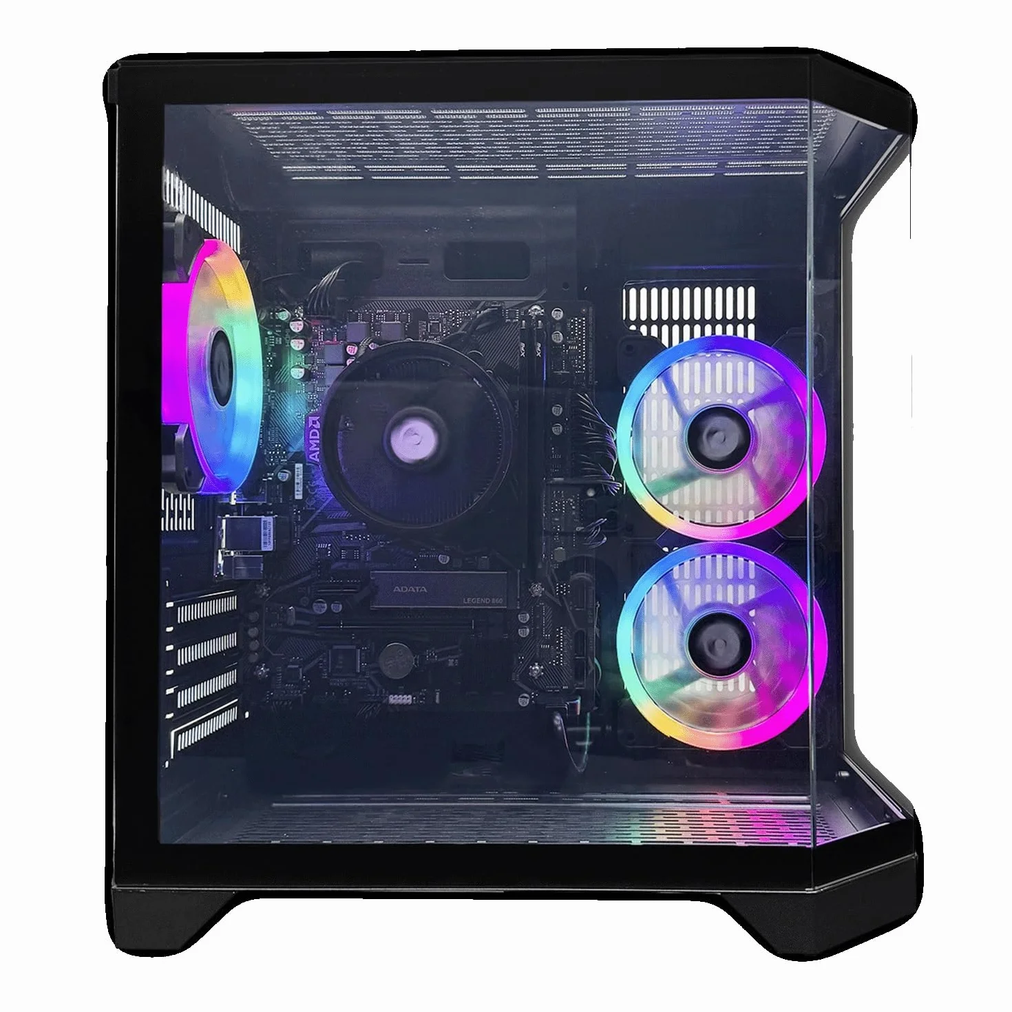 NitroPC Pack Avancé PC Gaming Complet AMD Ryzen 5 3400G 4,2GHz RX Vega 11 RAM 16Go SSD 480Go Windows 11 Pro WiFi Moniteur 24" Clavier Souris Casque Ordinateur Bureau Noir