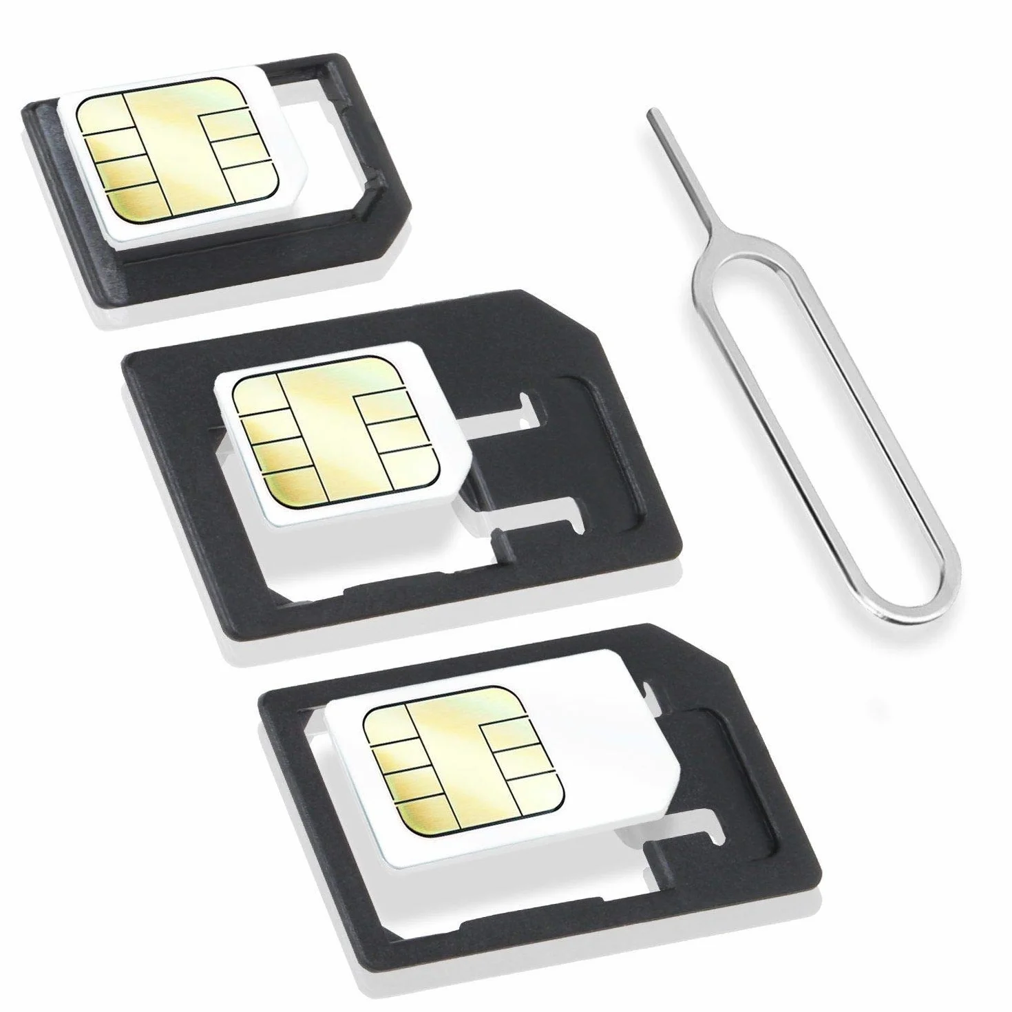 Wicked Chili 8 w 1 Multi SIM-Card Tool do wszystkich kart SIM, z 3 adapterami SIM, przegródką do przechowywania 3 nano i 1 karty micro SIM i igłą SIM, zestaw podróżny w formacie karty kredytowej