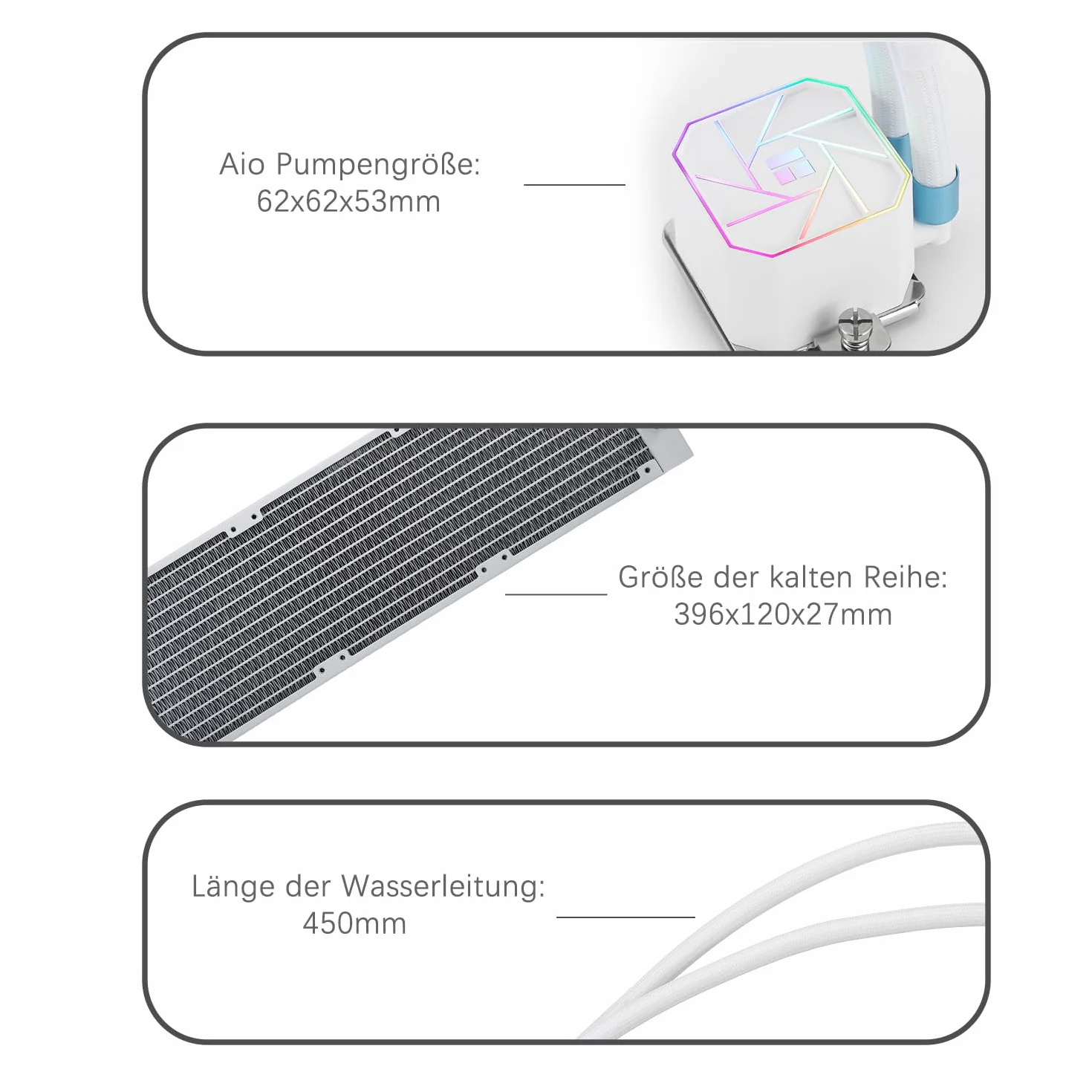 TR-Thermalright Aqua Elite 360 biały V3 CPU, chłodzenie wodne, kompletny zestaw 360, AIO PC, wentylator chłodzący ARGB, 3 x 120 mm, łatwa instalacja, kompatybilny z AM5/AM4, LGA1851/1700/115X/1200