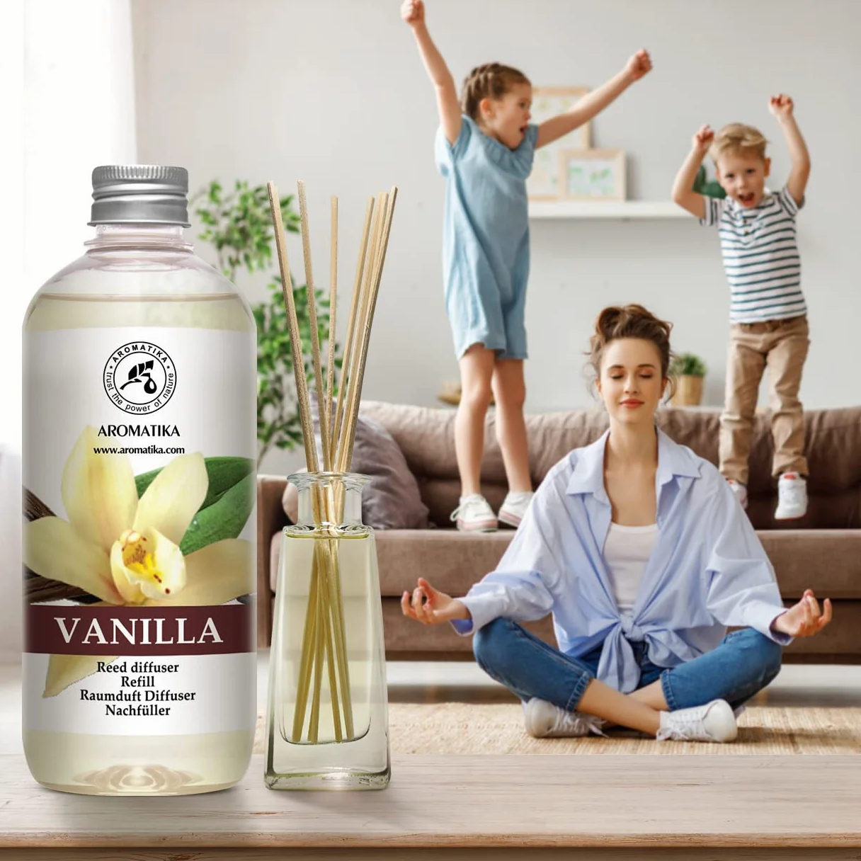 Recharge Vanille 500ml - Diffuseur Parfum Maison - Recharge Parfumée Longue Durée