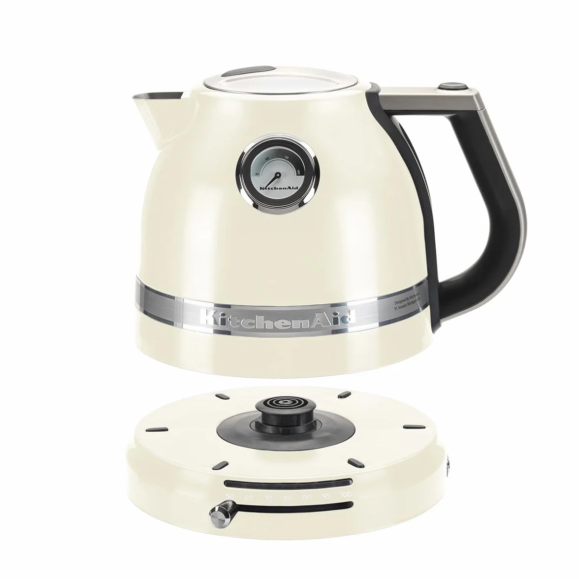KitchenAid Bouilloire Électrique - Artisan - Température Réglable - 1,5 L - Crème