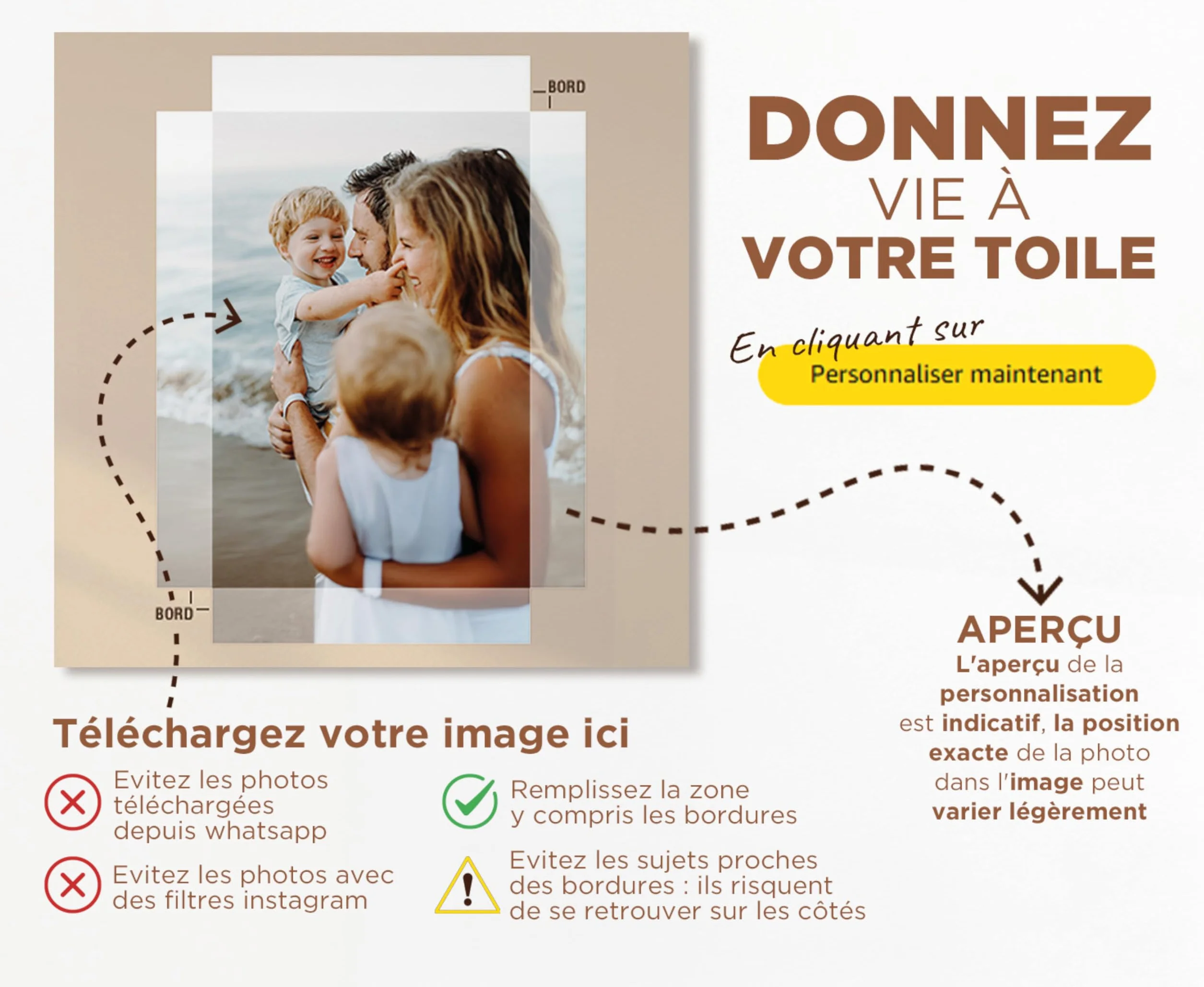Galerie d'Art AKINDA - Photo sur toile personnalisée 90 x 60 cm - Idée Cadeau Saint-Valentin - Fête des Mères - Cadeau d'Anniversaire - Pensée pour Elle Anniversaire - 100% Fabriqué en Italie