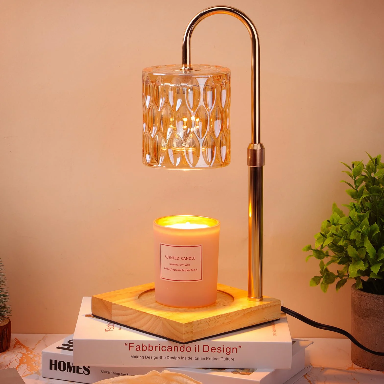 Lampe Chauffe Bougie Victop Chauffage à Bougies à Chandelle avec Minuterie, Candle Lampe électrique Dimmable, Lampe à réchauffeur de Cire sans Flamme, Hauteur réglable, Décoration pour Maison Chambre