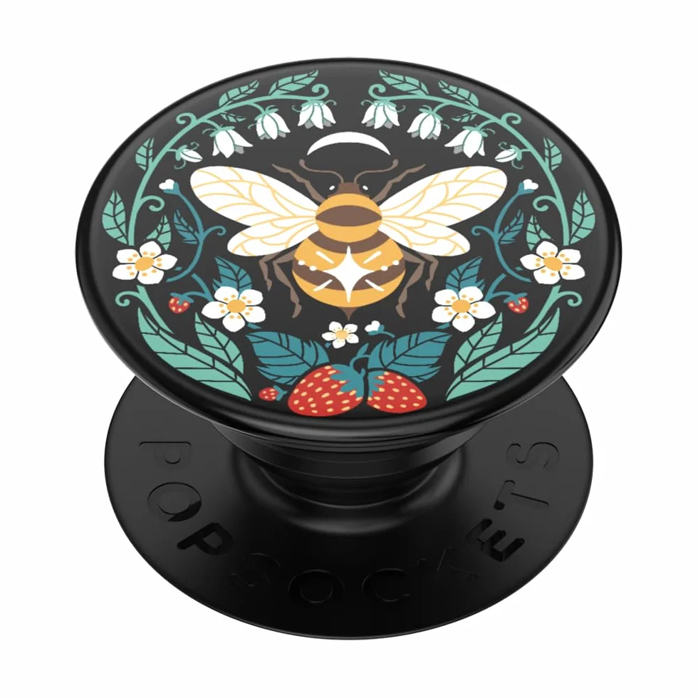 PopSockets PopGrip - Rozkładany uchwyt i podstawka do telefonów oraz tabletów z wymiennymi krążkami PopTops - Bee Boho