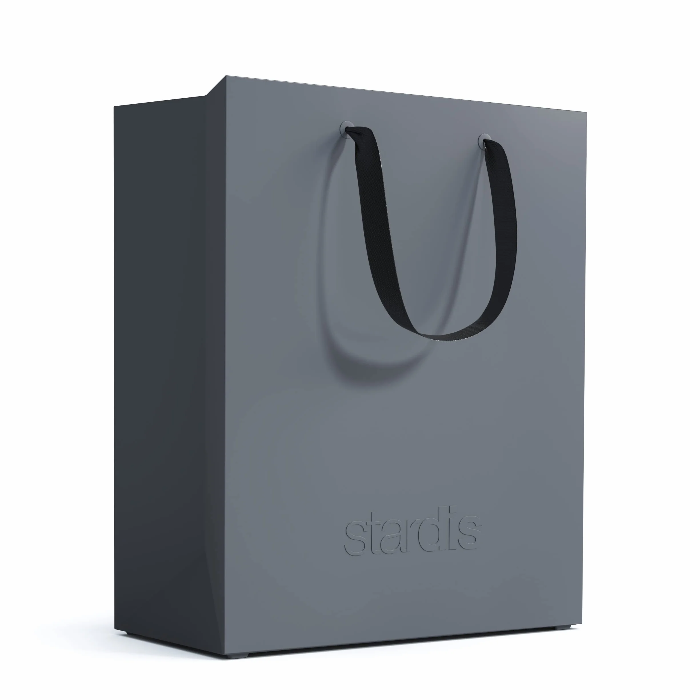 Corbeille à papier design rectangulaire avec poignées, poubelle de bureau en plastique gris