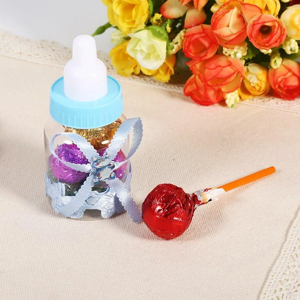 Biberon Boîte à Bonbons 50pcs, Boîtes à Bonbons Party Favors pour Baby Shower Wedding Party Favors Cadeaux Décorations(Bleu)