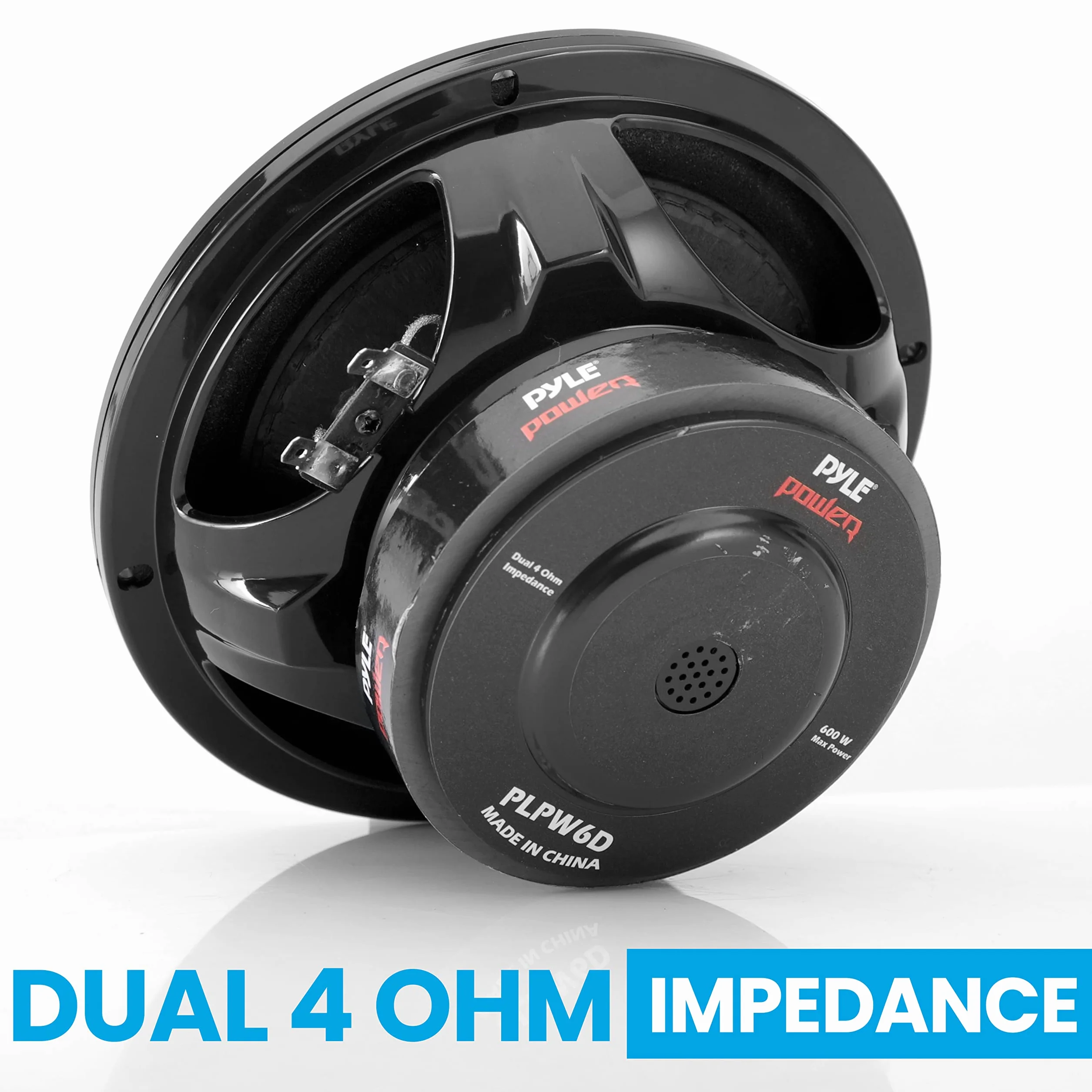 6.5" Car Subwoofer Speaker – 600W Dual Voice Coil, 4 Ohm, Non-Pressed Paper Cone, Foam Surround, Black Basket – Pyle PLPW6D