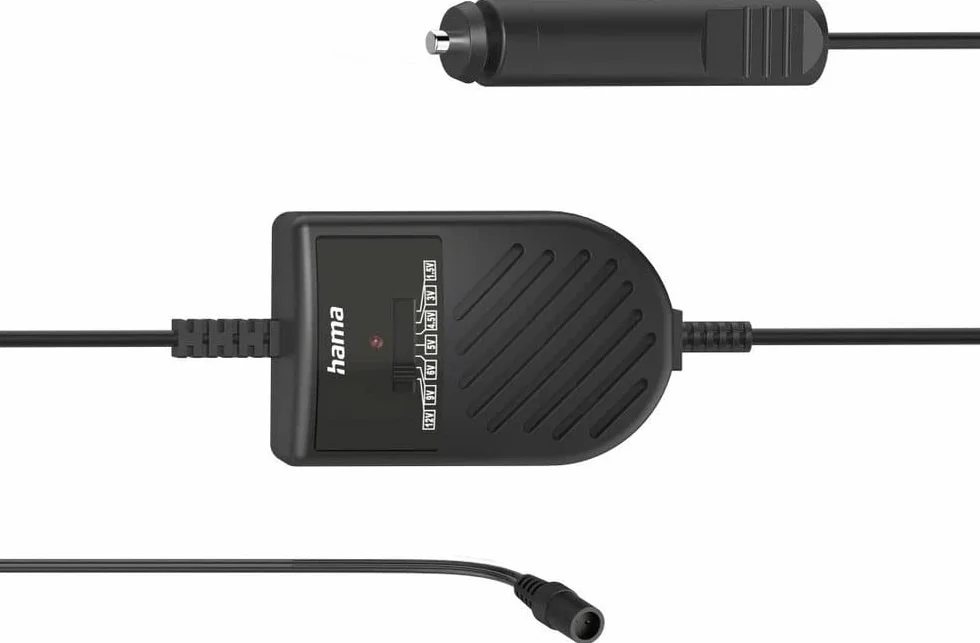 Hama | Regulowany zasilacz samochodowy (3000 mA, 36 W, 12 V, z 8 adapterami) czarny