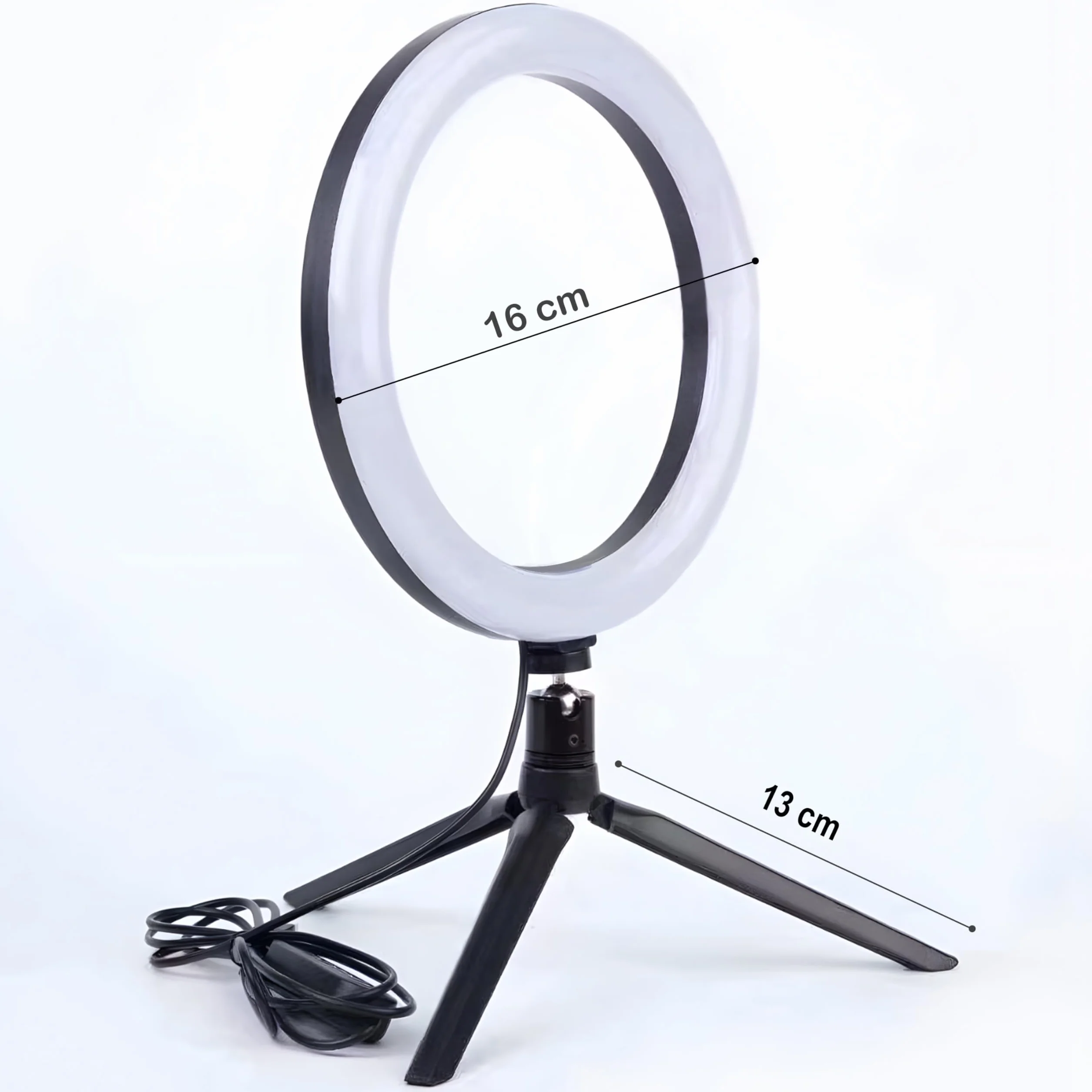 Retoo Lampa pierścieniowa do Selfie Oświetlenie LED Statyw do Nagrywania Wideo Robienia Zdjęć Makijażu Kabel USB Fotografia Średnica 13 cm 3 Tryby Świecenia Moc 7W