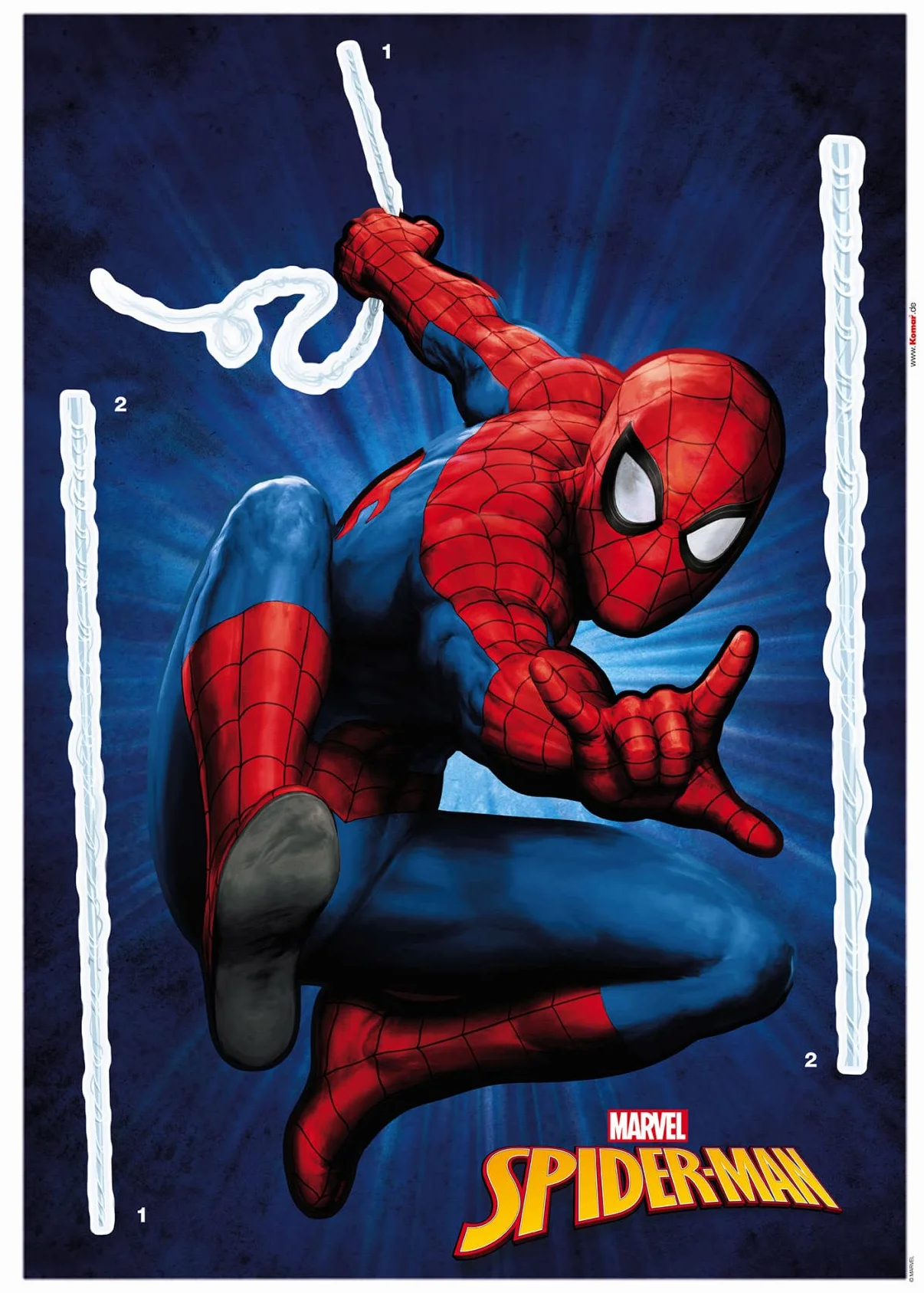 Sticker mural Spider-Man 50 x 70 cm pour chambre d'enfant coloré