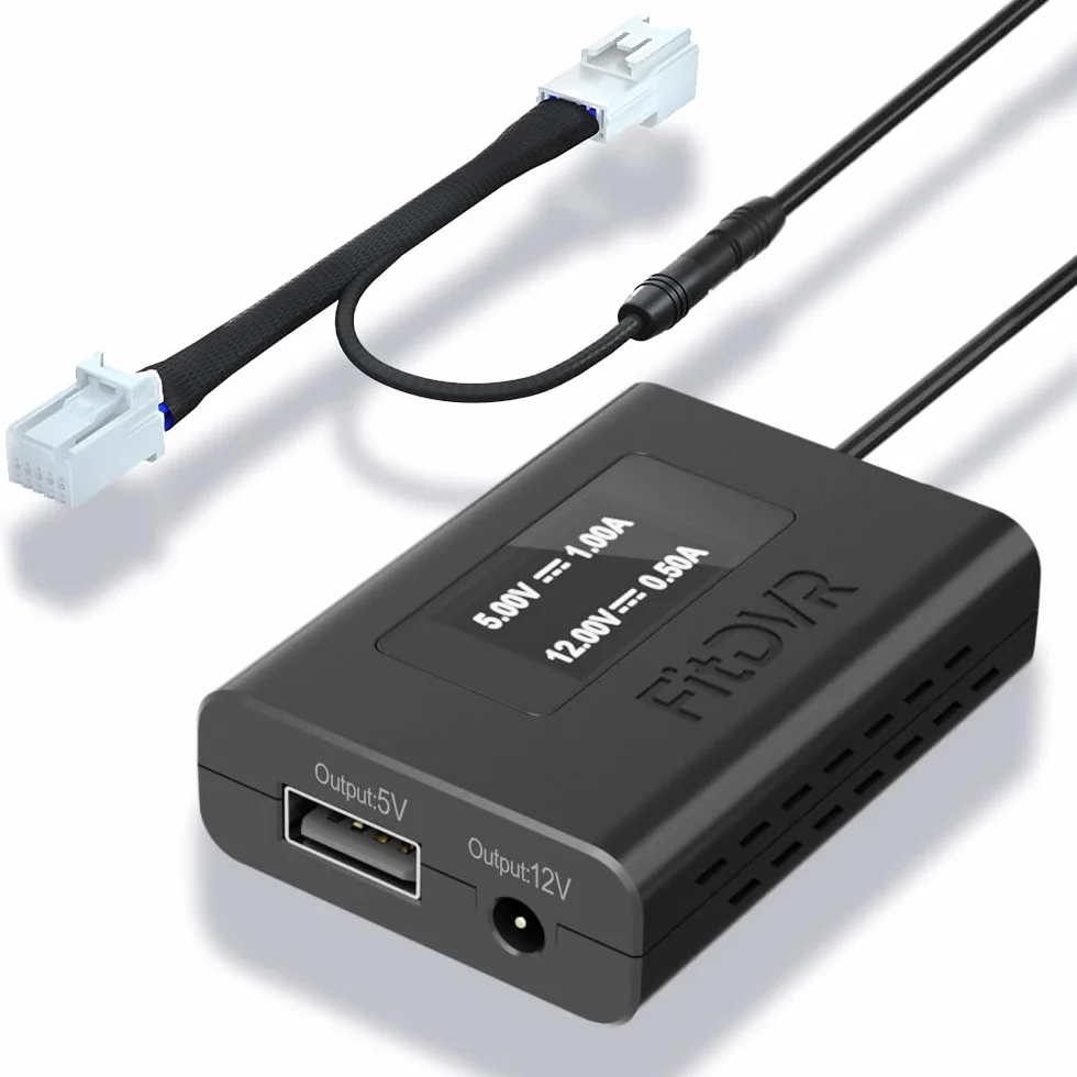 Dashcam Power Adapter (10-Pin) Nadaje się do Mazdy, Wyświetlacz LED Zasilanie USB, Podłącz do lusterka tylnego z automatycznym zaciemnieniem, wyjście 5V 12V, Łatwe w instalacji, D3-026