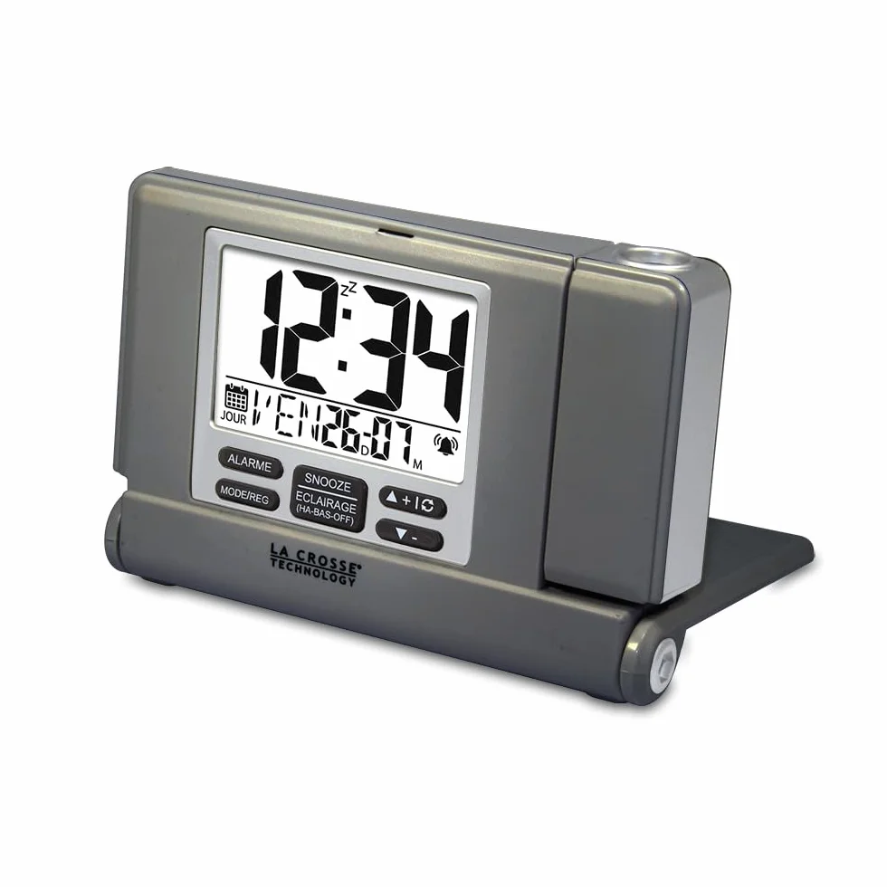 La Crosse Technology WT525 Réveil avec Projection Gris-Argent