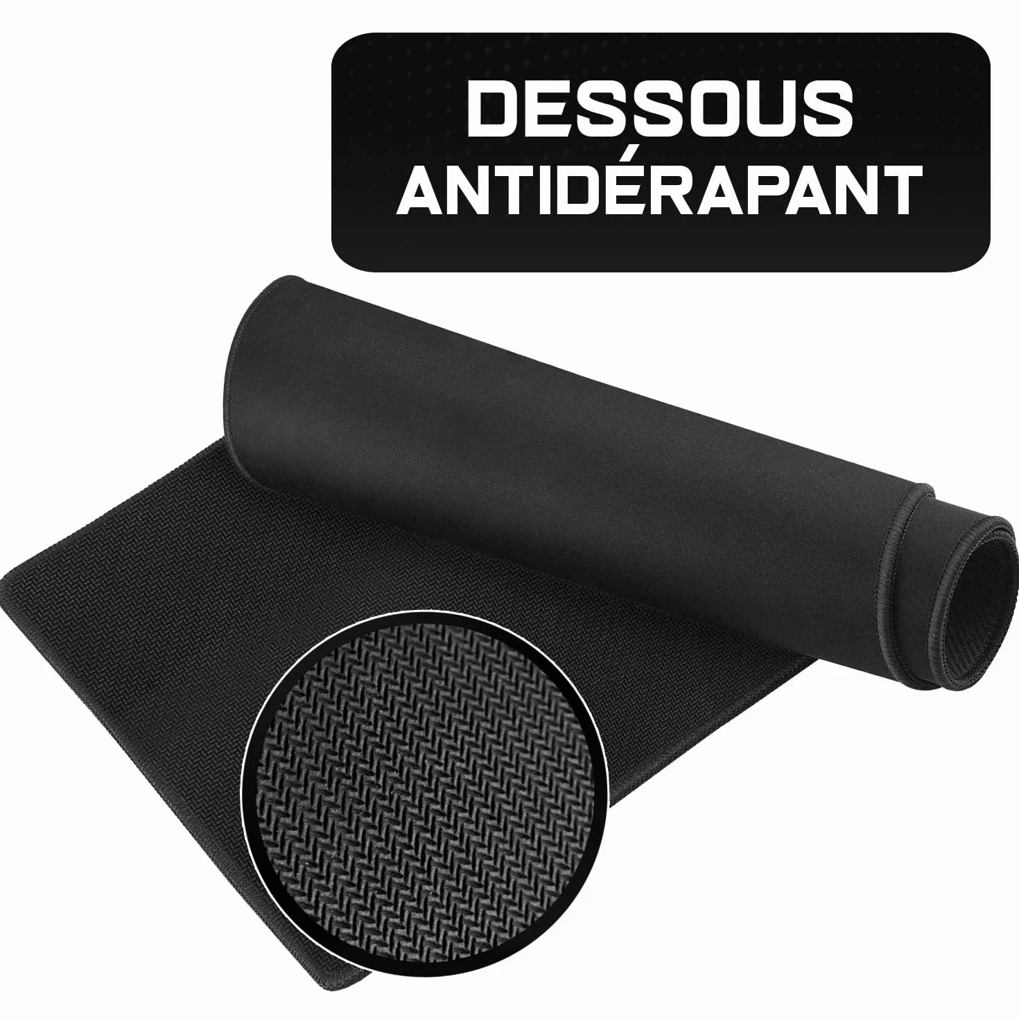 Sidorenko Tapis de Souris XXL 900x400 mm Noir - Grand Tapis Bureau Gaming Antidérapant Imperméable Microfibre Mousepad PC XL 90x40