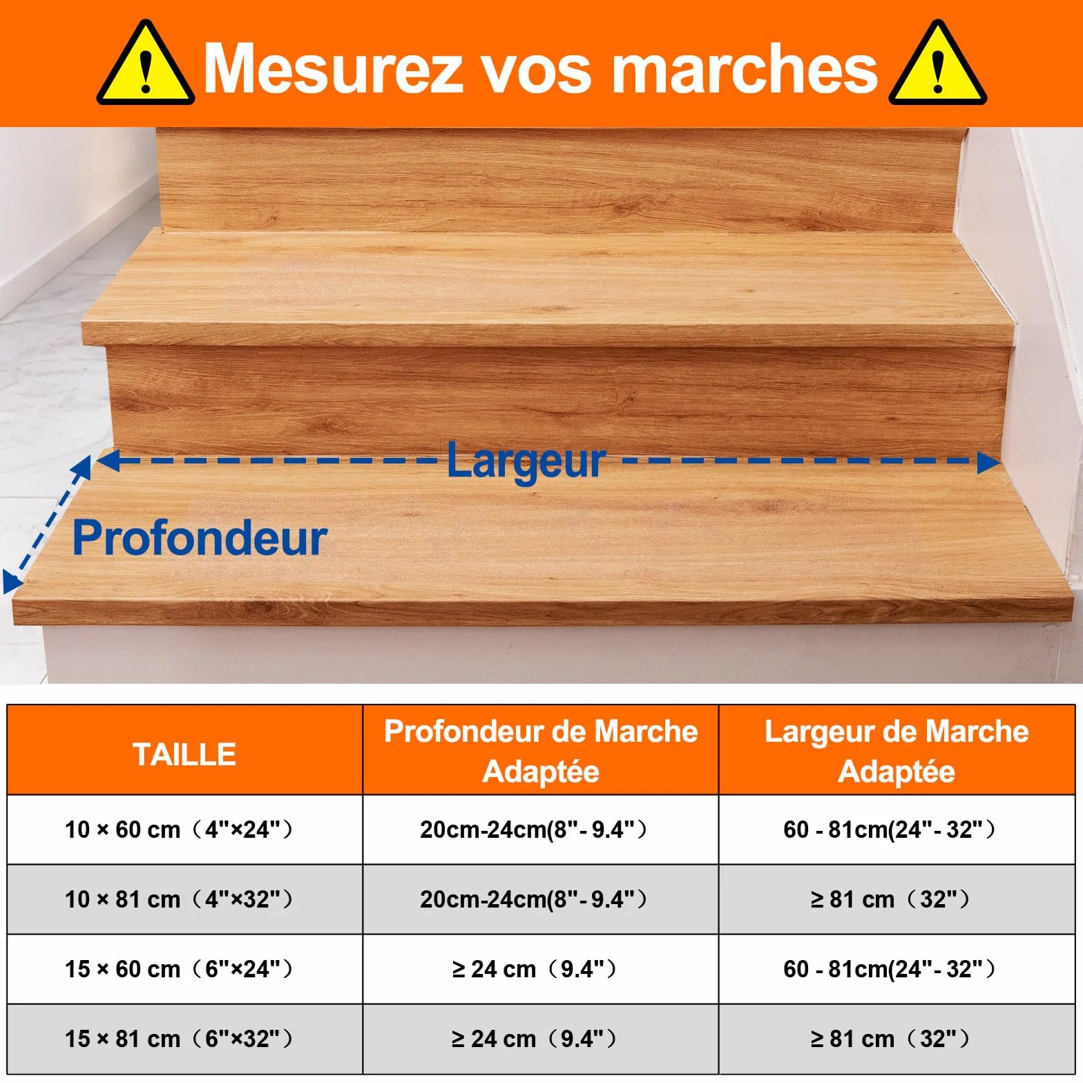 Spurtar Transparent Tapis Antidérapant Bande Escalier 15 x 60 cm Lot de 15