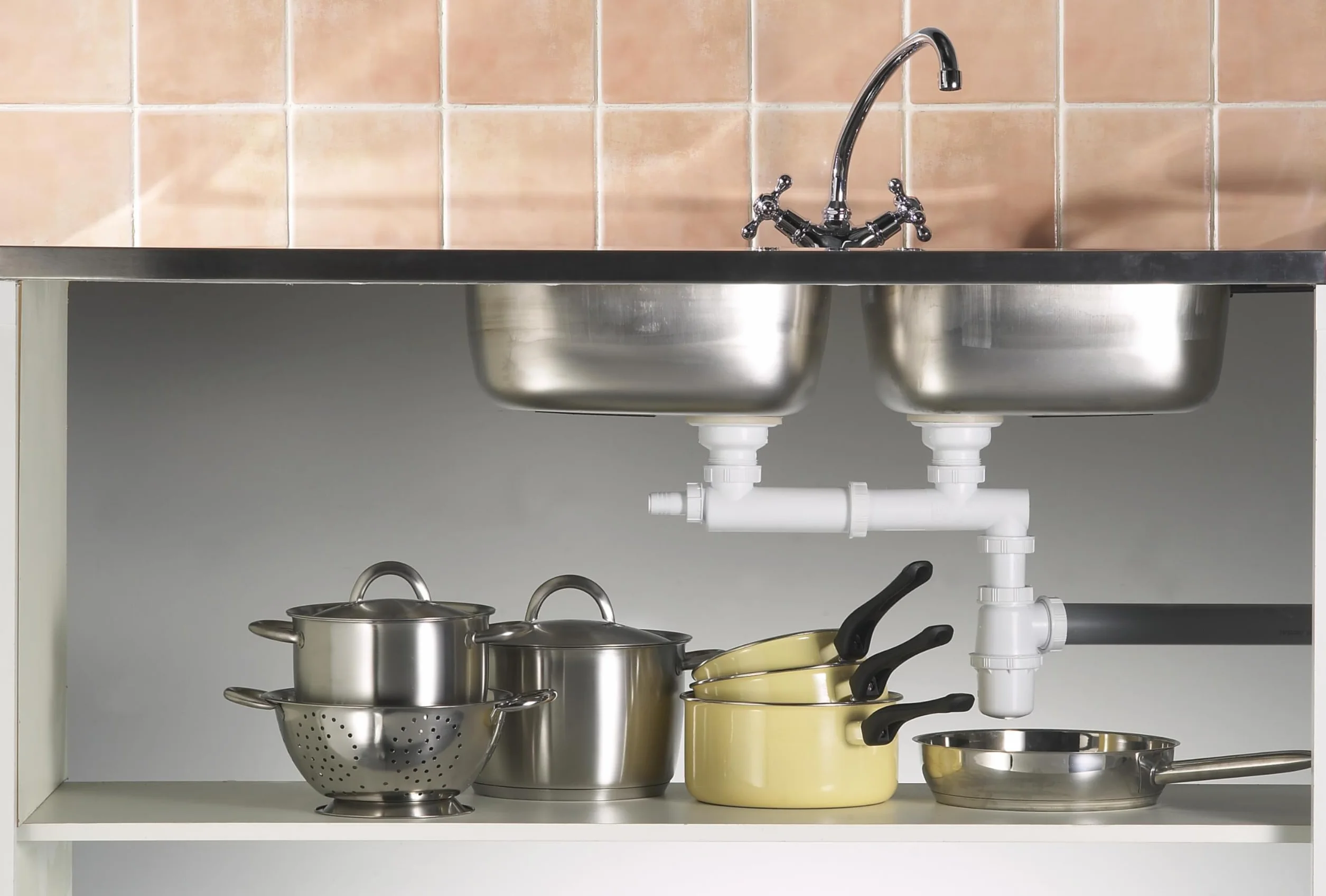 Wirquin Siphon évier gain de place Ø40 Espace avec garde d'eau 50 mm blanc