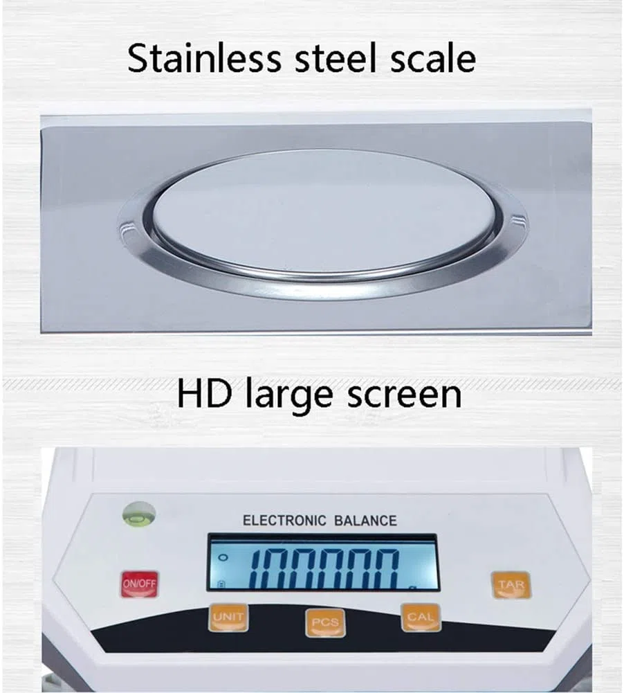 Balances à bijoux Poids numérique Grammes Balance analytique de laboratoire 1 mg Balance de haute précision Pesage scientifique électronique précis avec pare-brise(500g/0.001g)