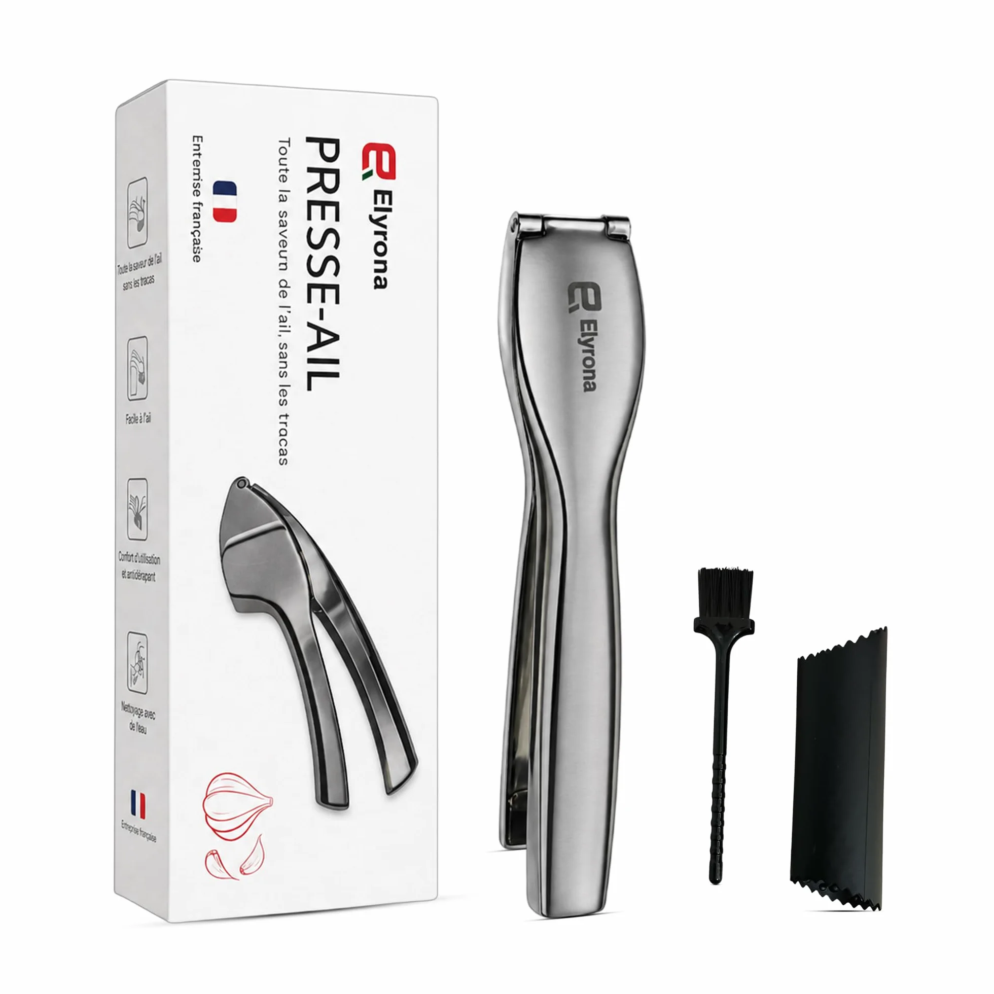 Presse Ail Professionnel - Hachoir Manuel & Écrase Ail - Garlic Press Crusher - Coupe Râpe - Ustensiles Cuisine
